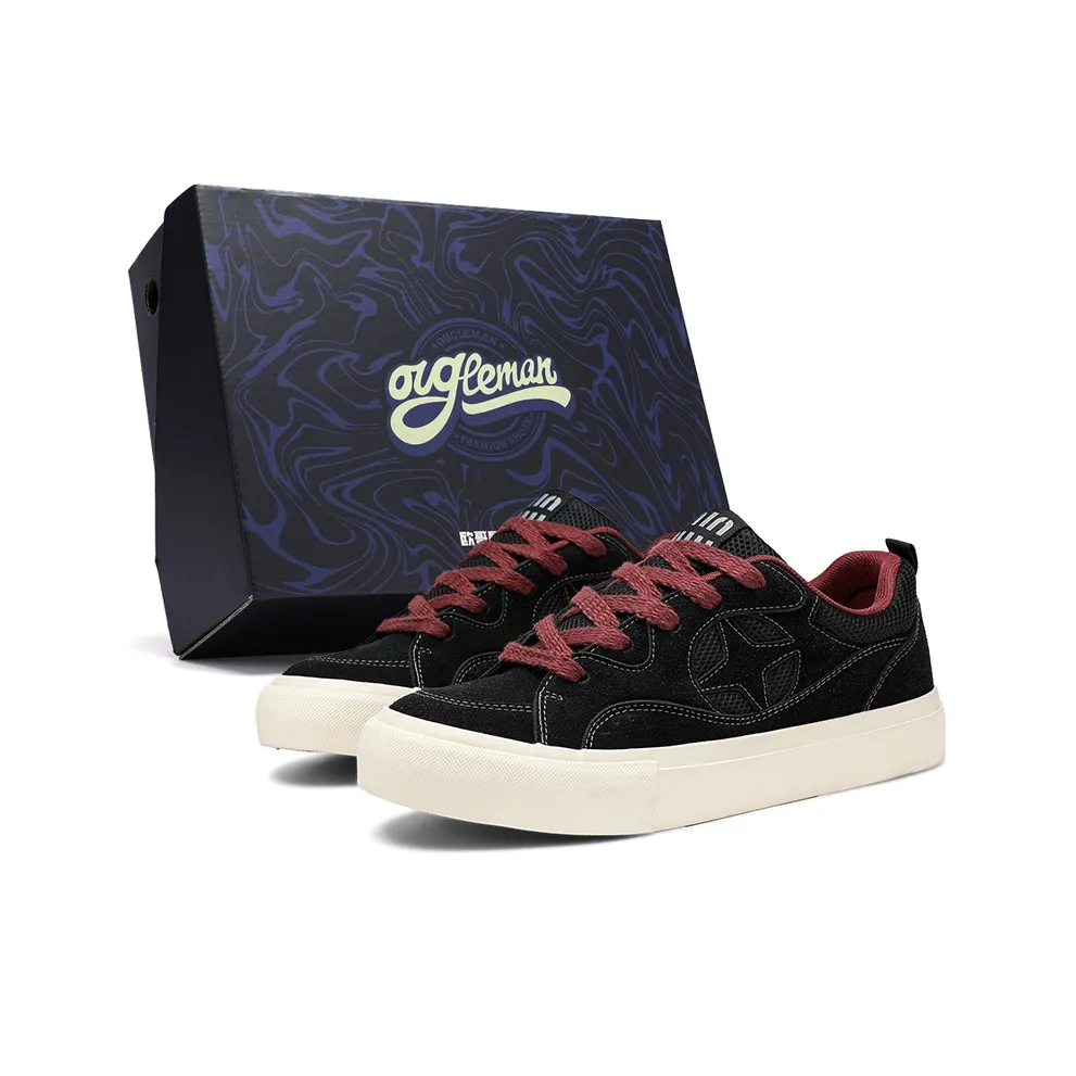 OUGLEMEN Обувь Износостойкая и Противоскользящая Низкие Кроссовки для Скейтбординга Мужские