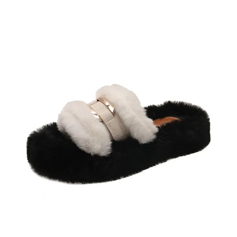 WUJI Резина Платформа Флис Тапочки Женские