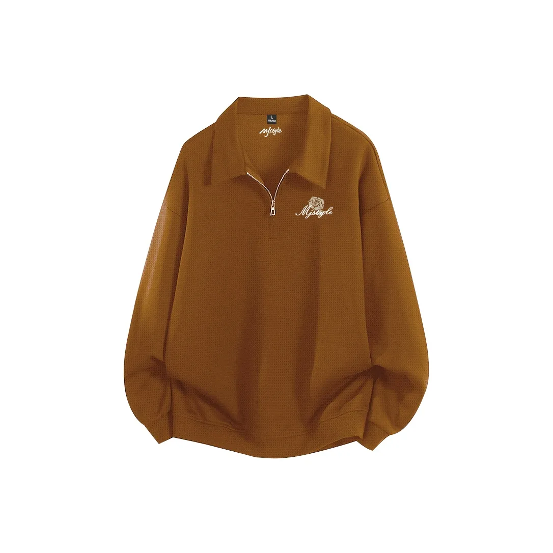 MJ STYLE Полузастежка Поло Воротник Толстовка Унисекс