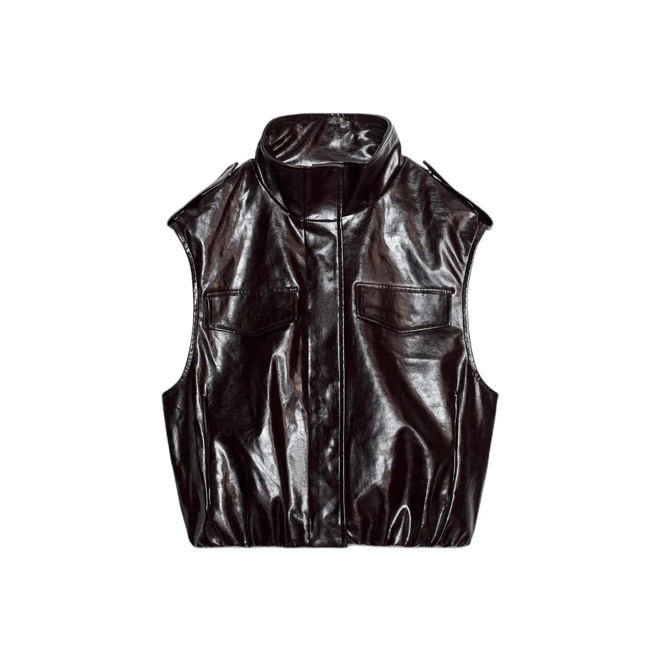 ZARA Темный бордовый женские жилеты