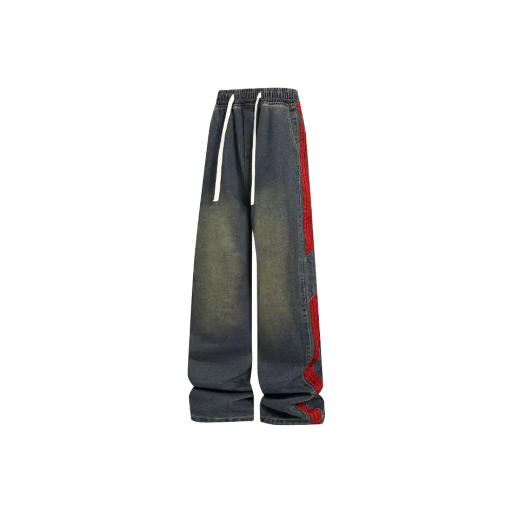 CAT'S PAW Синий Красный Унисекс Джинсы