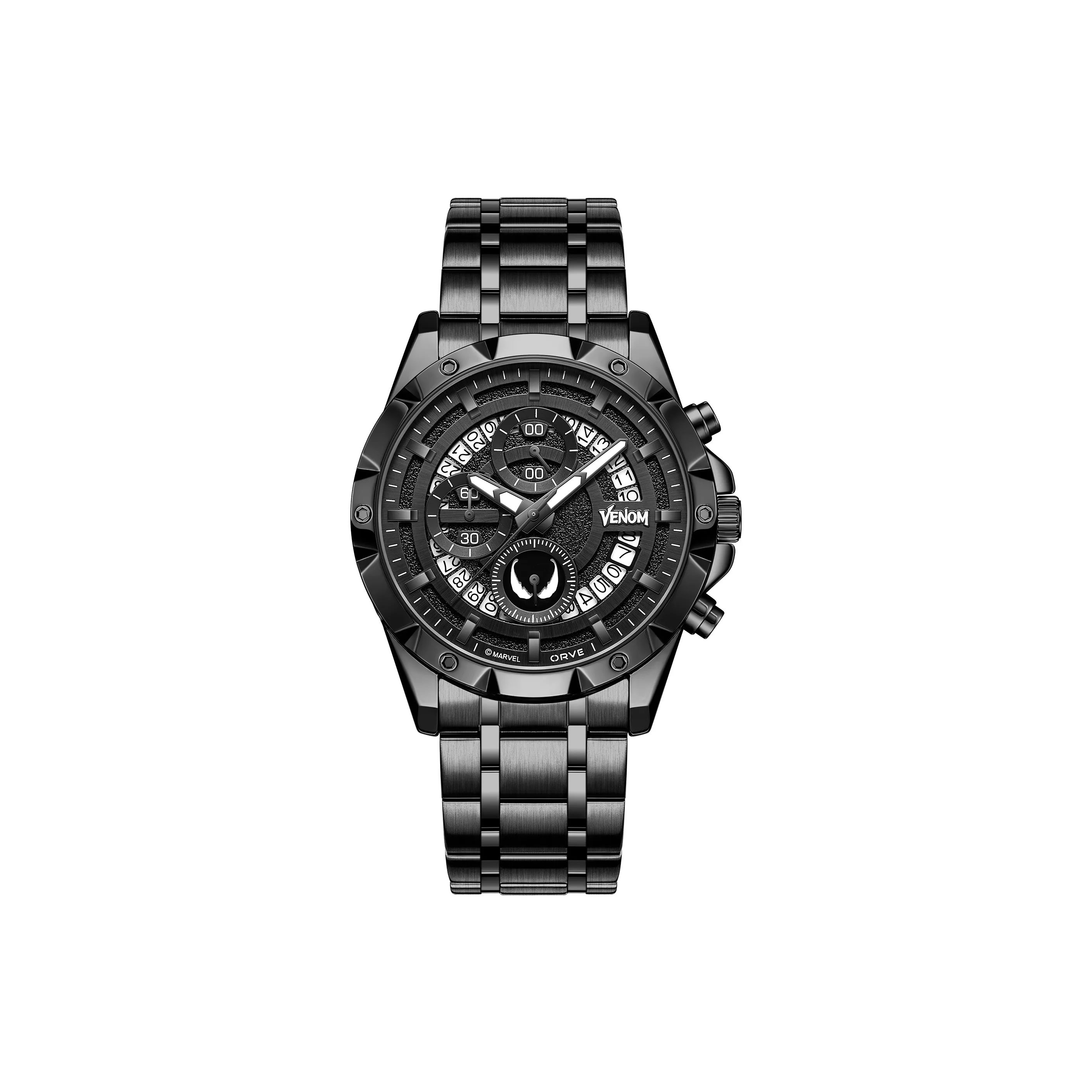 MARVEL Venom Кварцевые Мужские Наручные Часы Ремешок из Нержавеющей Стали Черный Циферблат