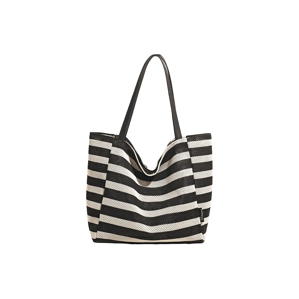 Bullrun Трикотажная ткань Сумка через плечо Стандартная Женская Черно-белые полосы