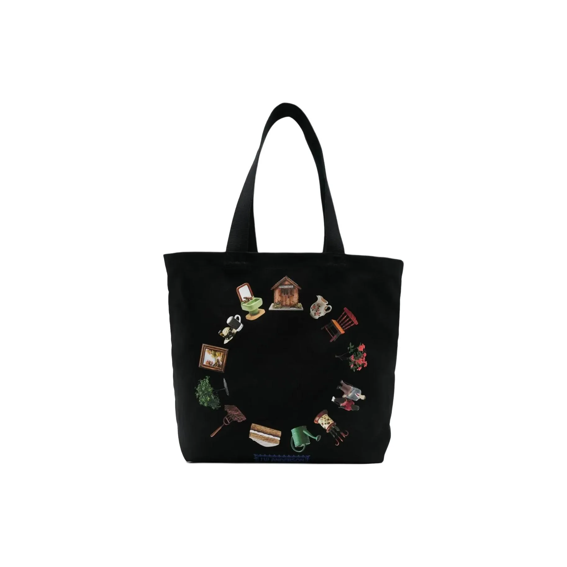 JW Anderson Сумка с принтом Tote Сумка для покупок Женская Черная