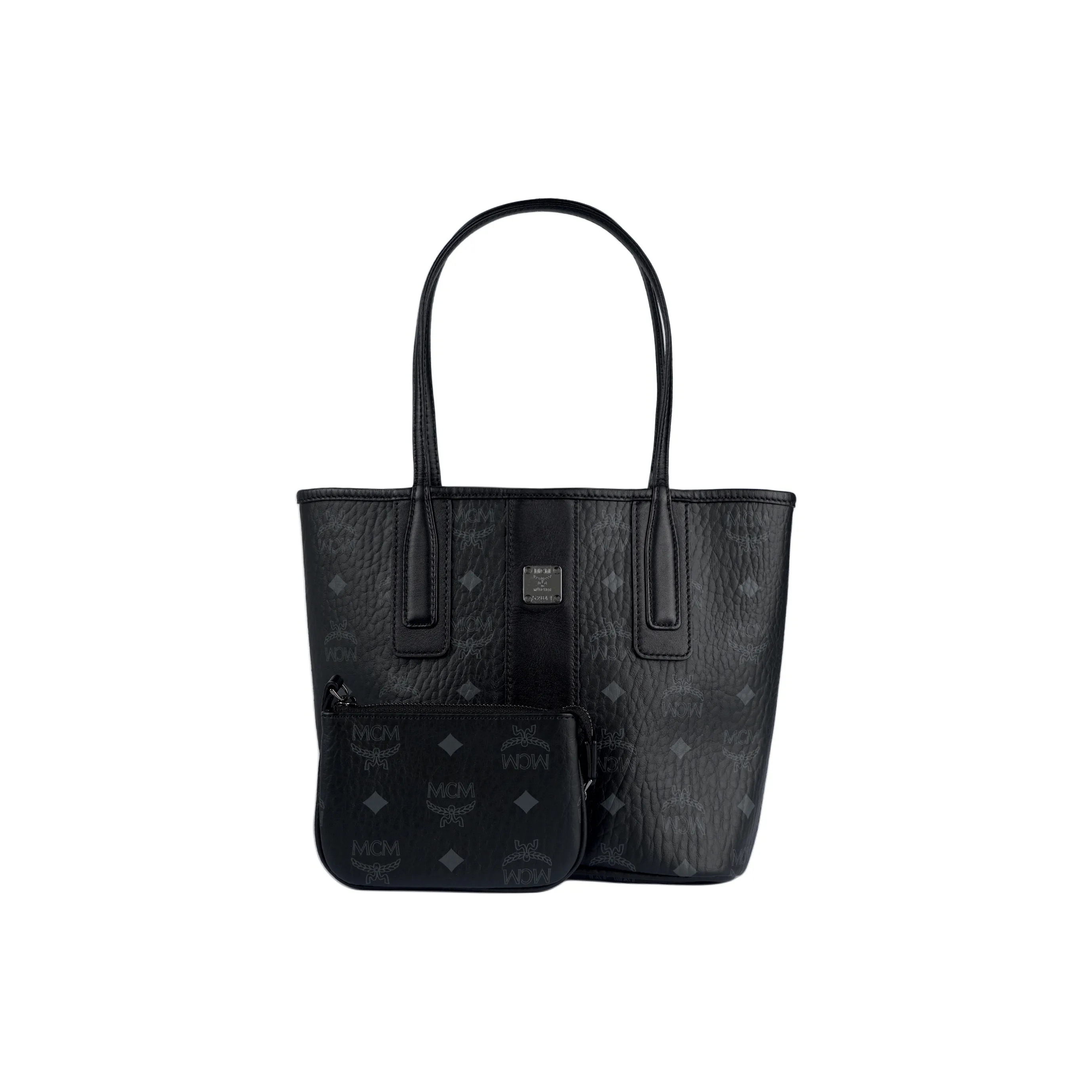 MCM Liz Visetos Coated Canvas With Leather Combo Bag, Tote Bag, Shopping Bag, Shoulder Bag, Handbag Mini Women's Black