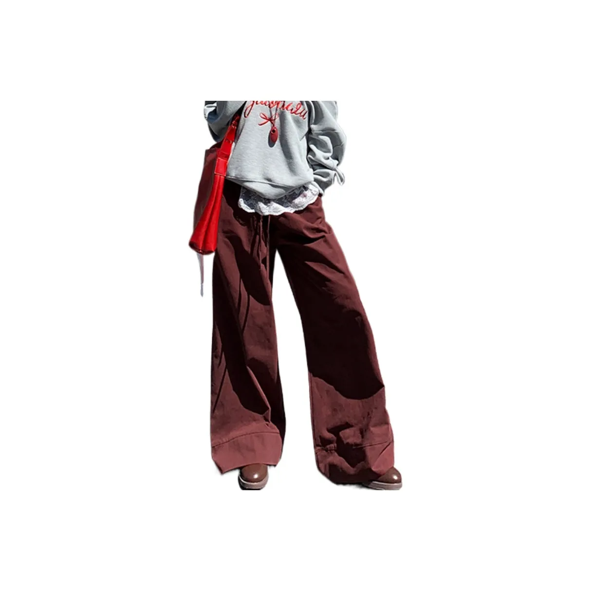 Lan Miao Red Women's Casual Pants Лан Мяо Красный Женские Повседневные Брюки