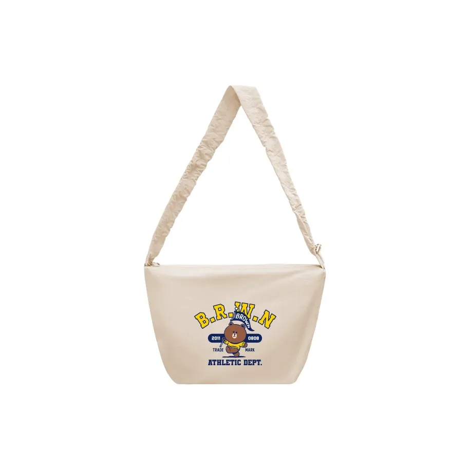 LINE FRIENDS Brown Bear ROY6 Полиэстер Сумка через плечо Сумка на плечо Женская Бежевая