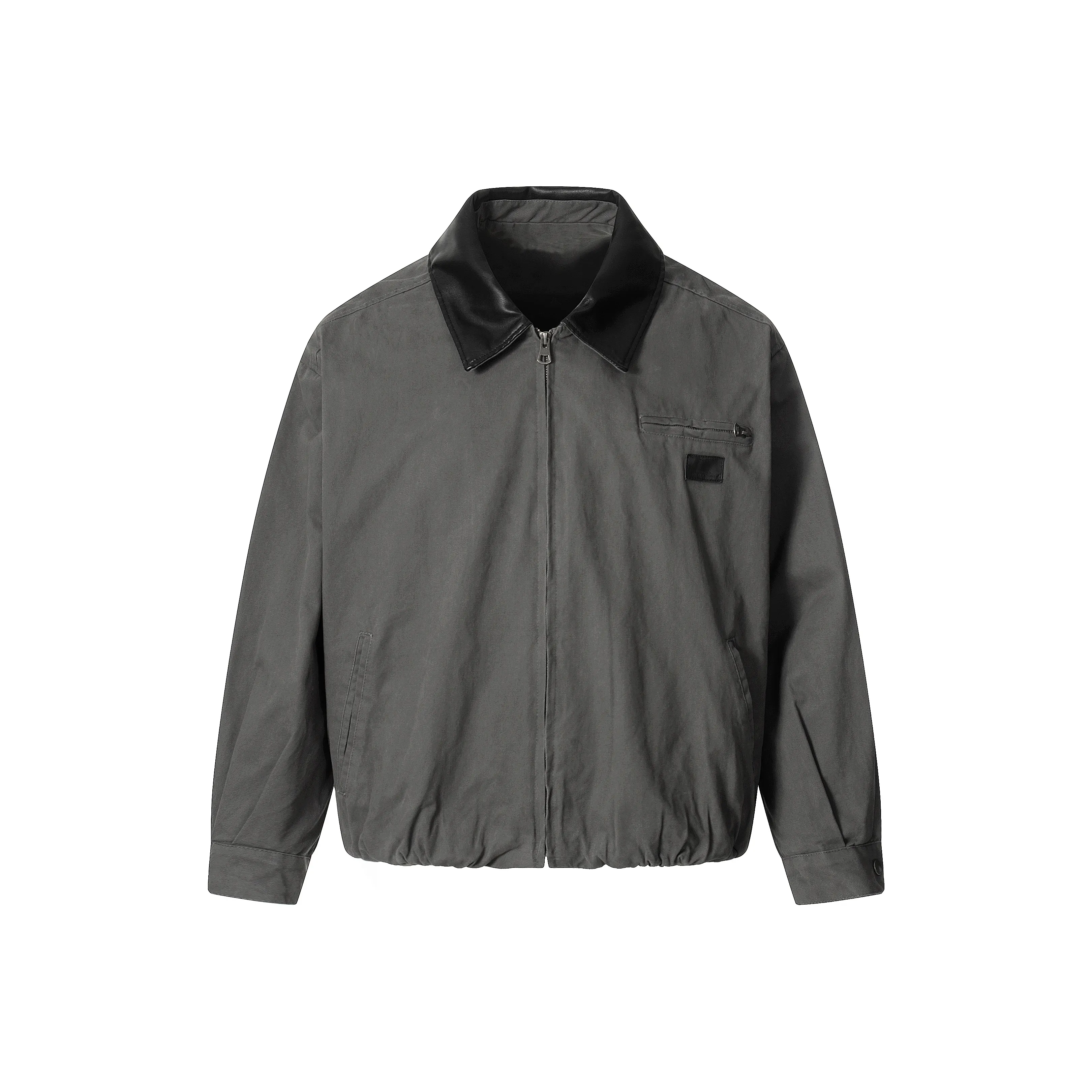 ONITSOP Loose And Модный Уличная одежда Авиатор Куртка с кожаными вставками Ожерелье-чокер Унисекс