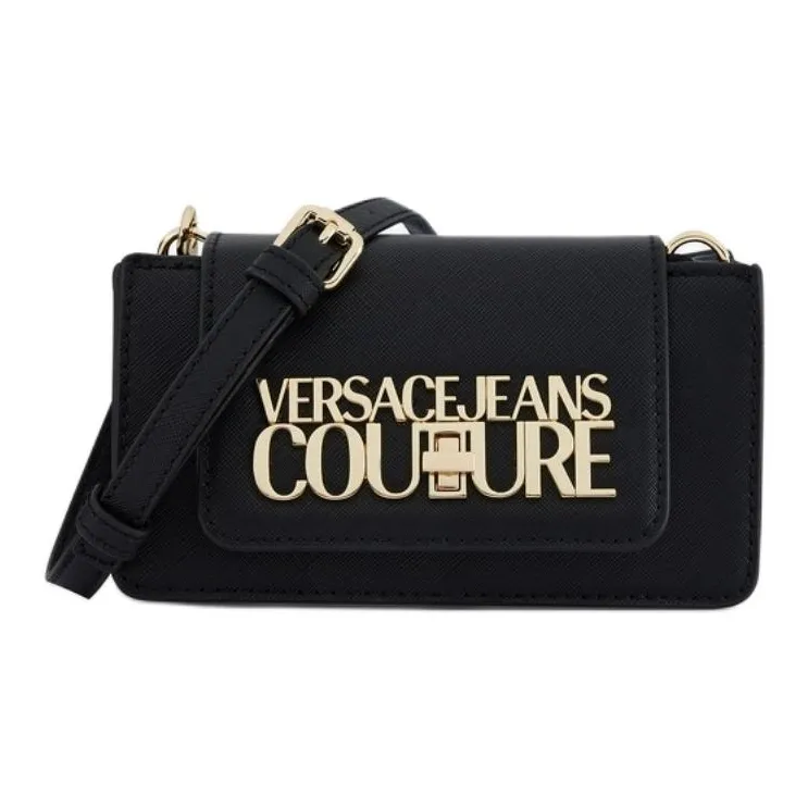 VERSACE JEANS COUTURE Искусственная кожа Портативная Сумка через плечо Сумка на плечо Женская Черная