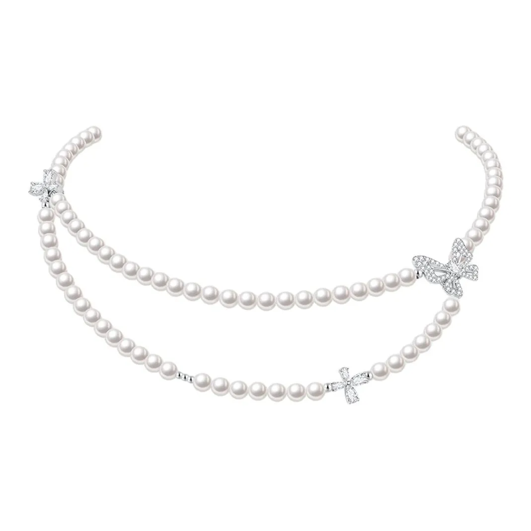 ZEGL Медный покрытие белым золотом ожерелья женские