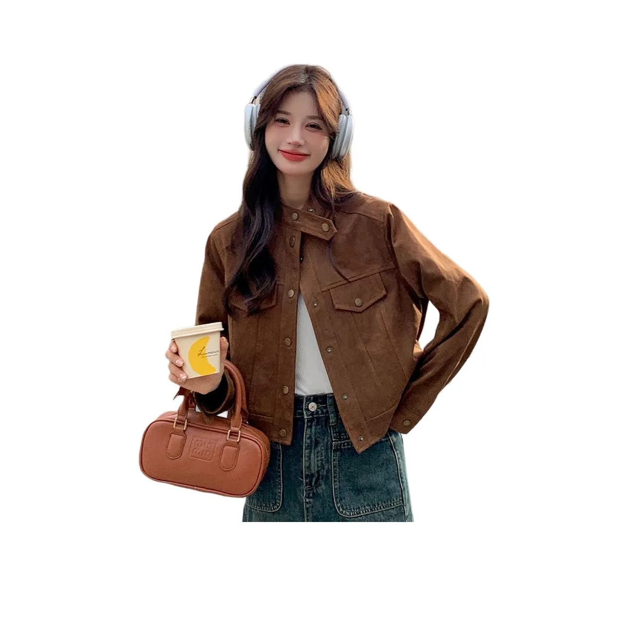 LAKESI Коричневый Женский Короткий Пальто