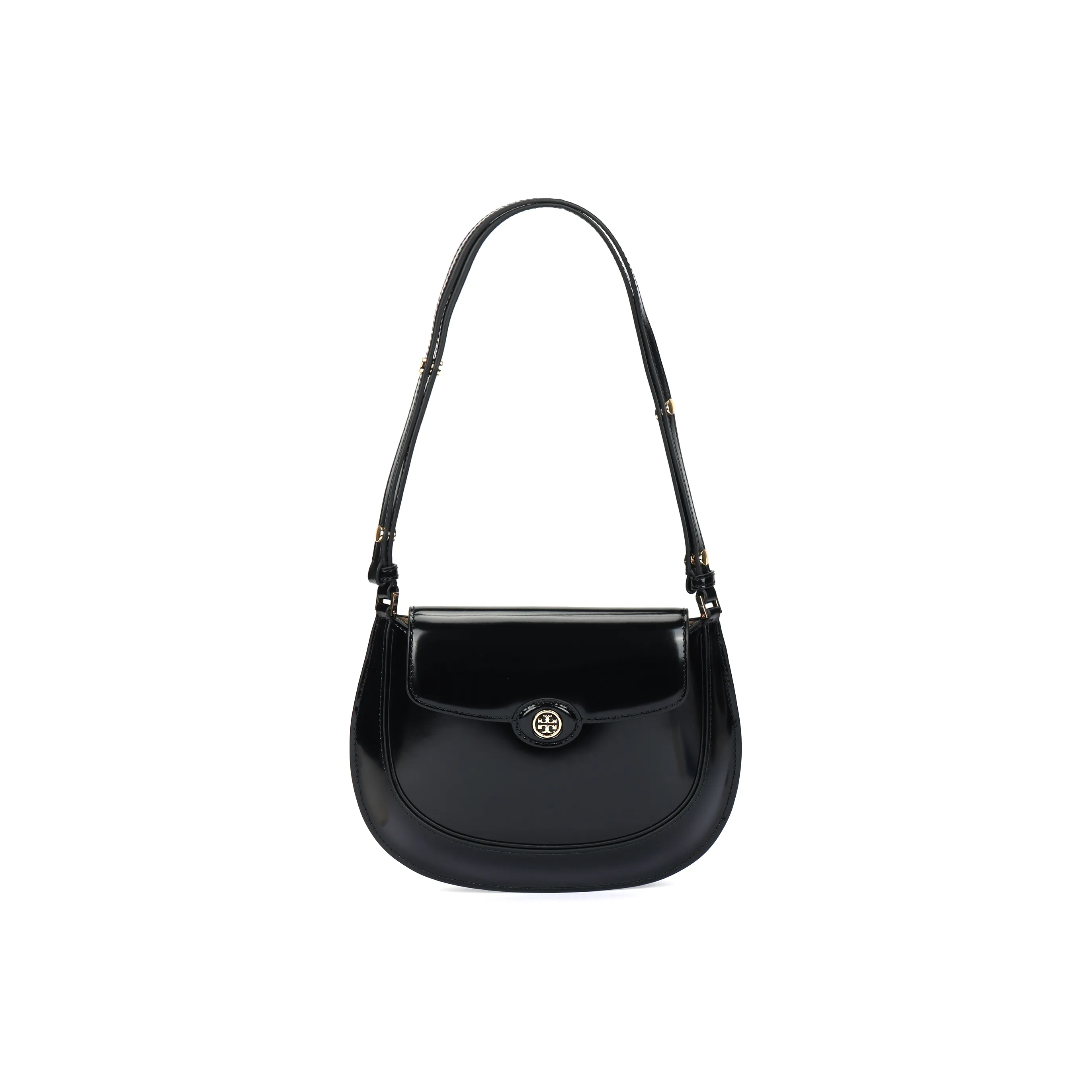 Tory Burch Robinson Кожа Плечевая Сумка Женская Черная