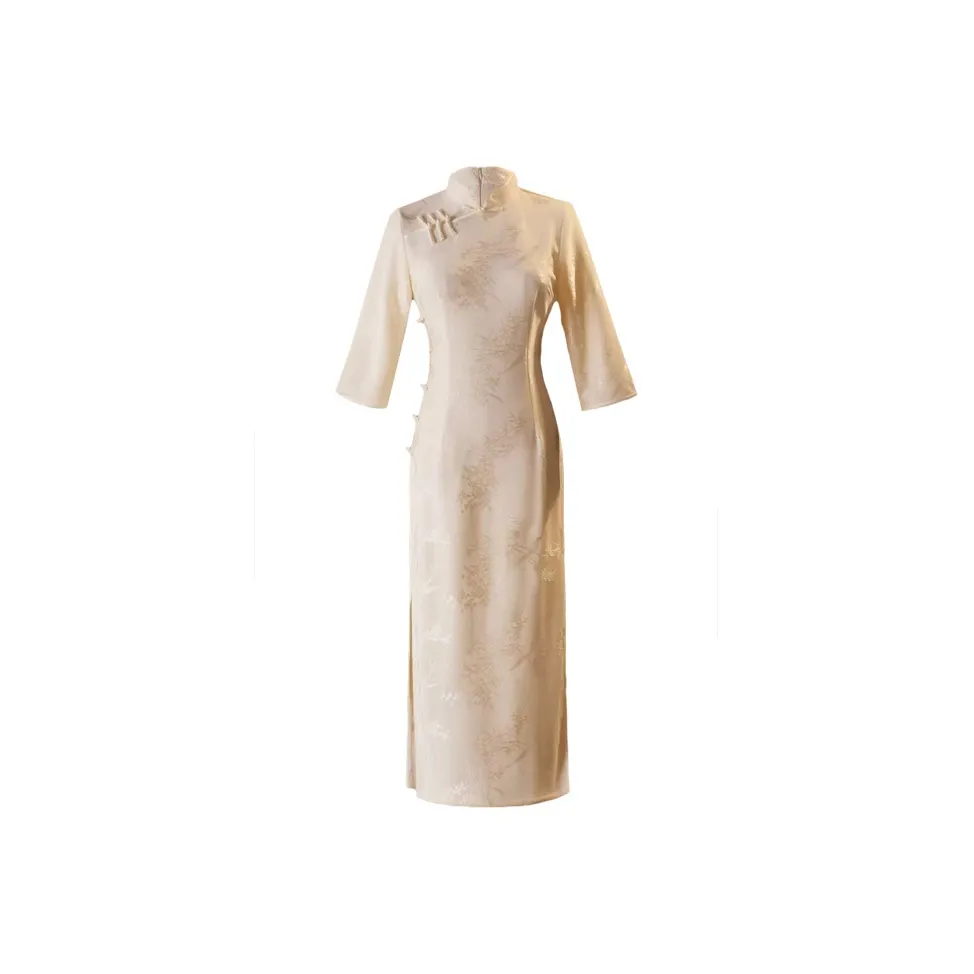 QIAOMONVHAI Длинное платье с длинными рукавами женское