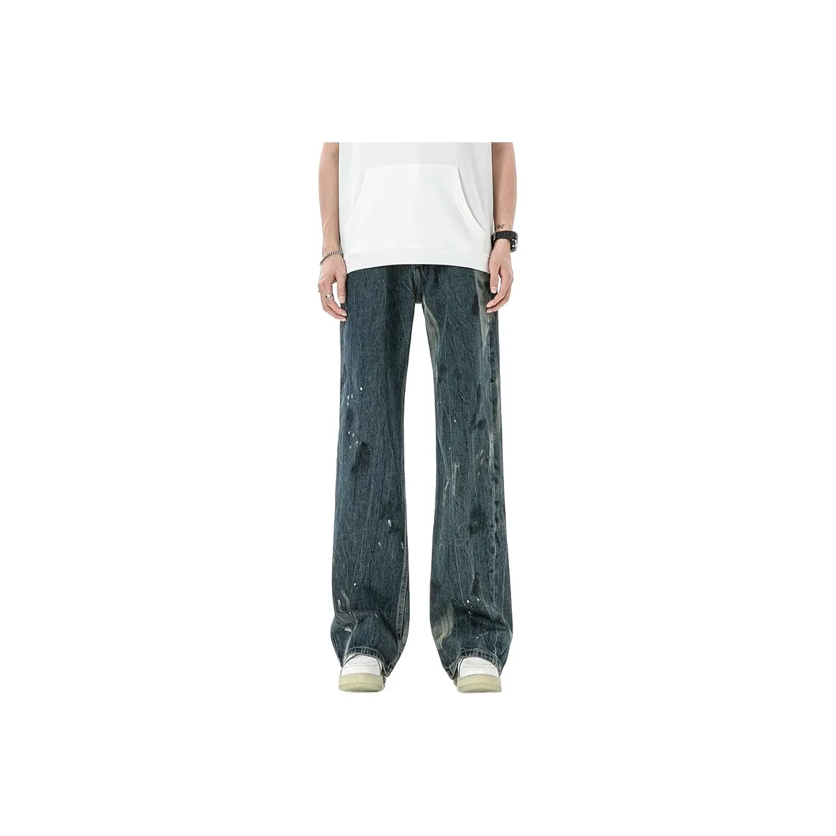UNDERTIDES Винтажные синие унисекс джинсы