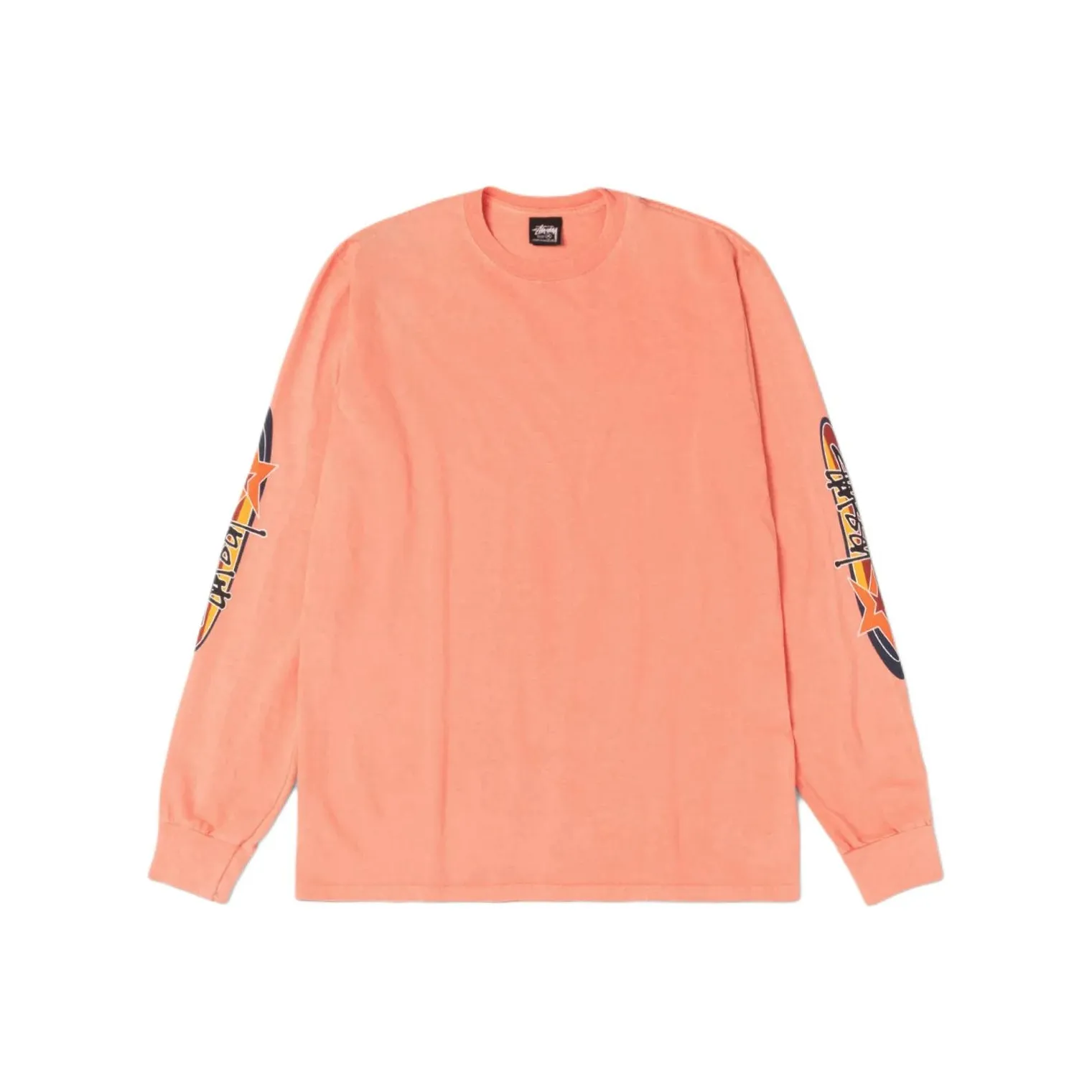 Stussy FW25 Две Звезды LS Tee ПИГМЕНТ Окрашенная Рубашка Унисекс