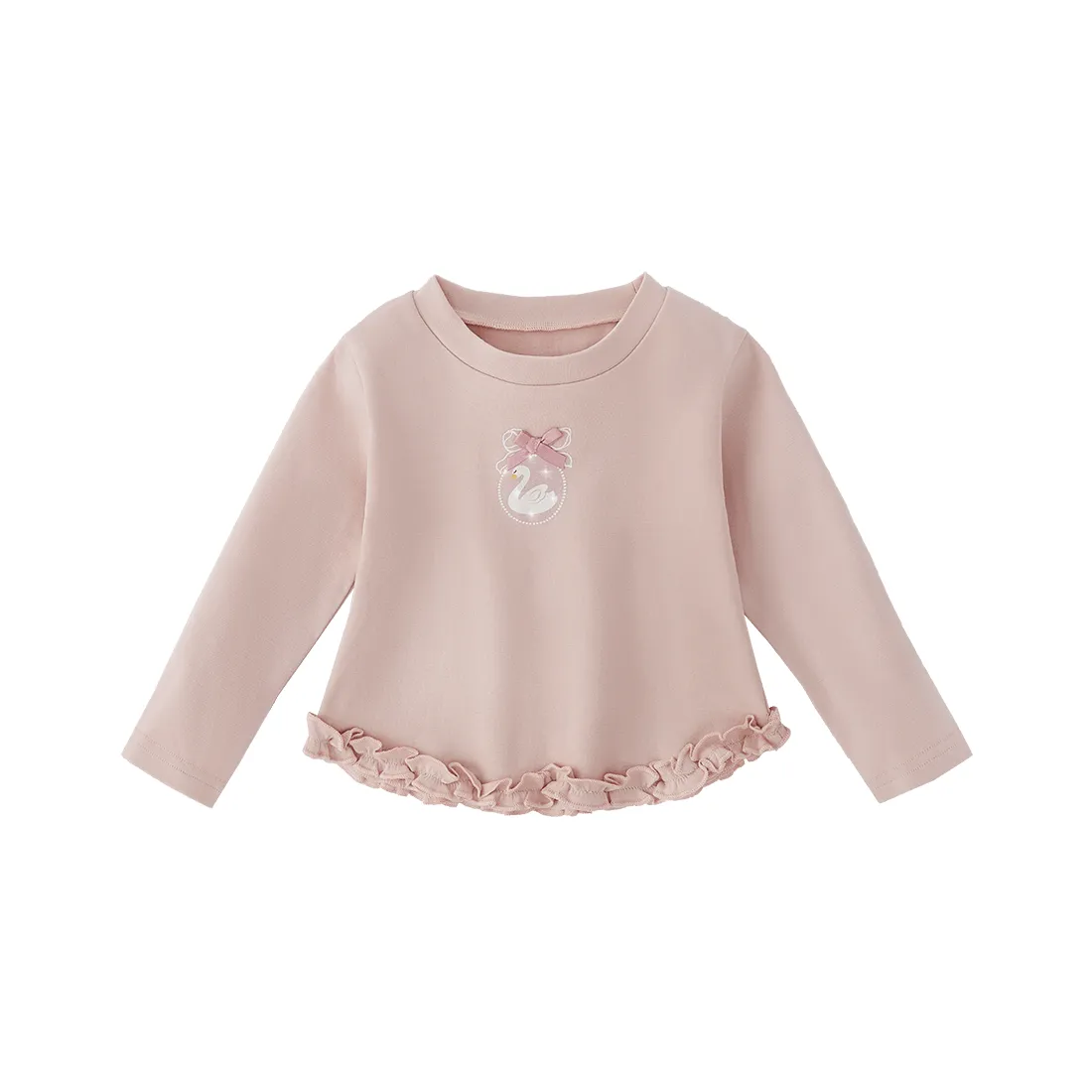 JELLYBABY С рюшами на подоле Милый Длинный рукав Топ