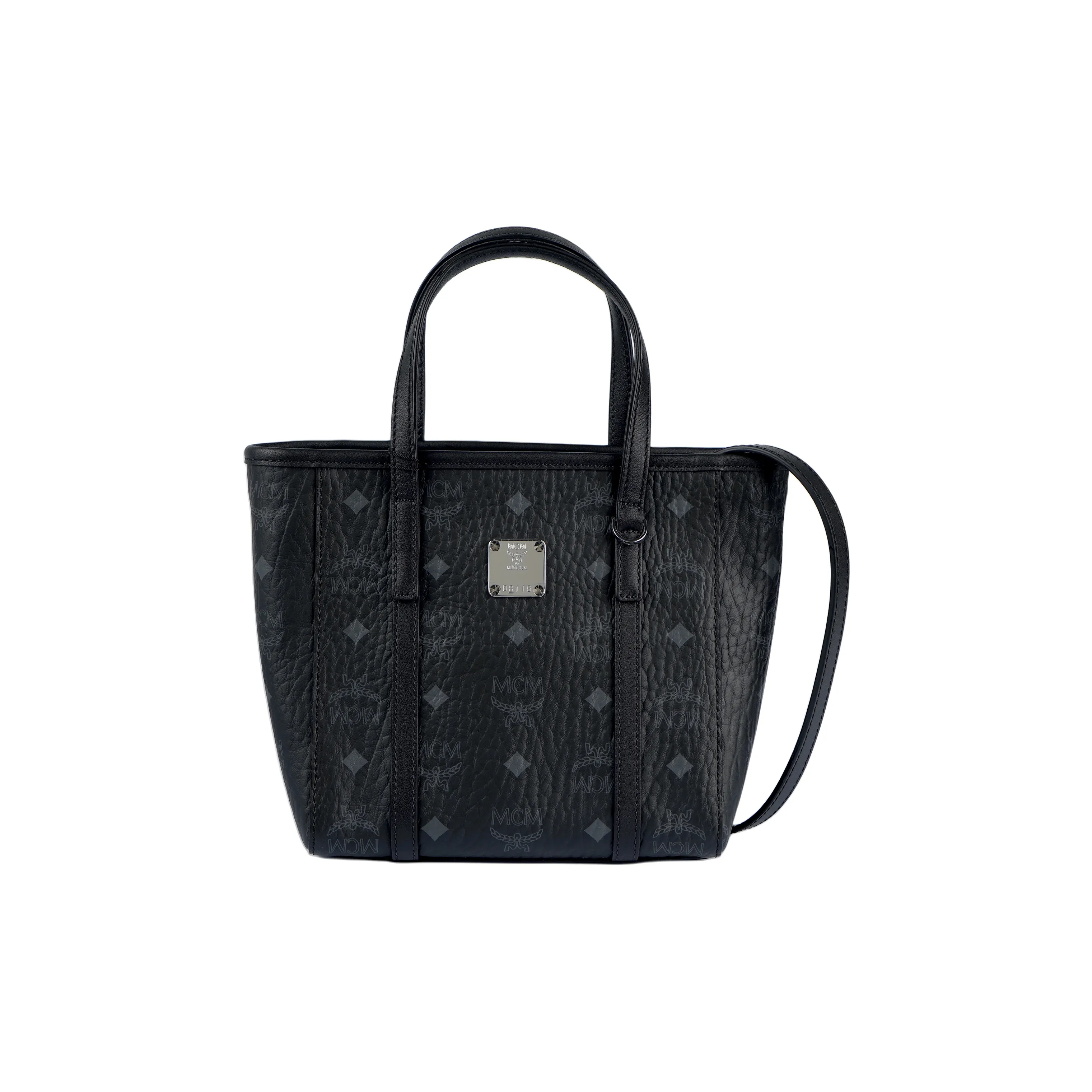 MCM Toni Shopper Mini Visetos Black
