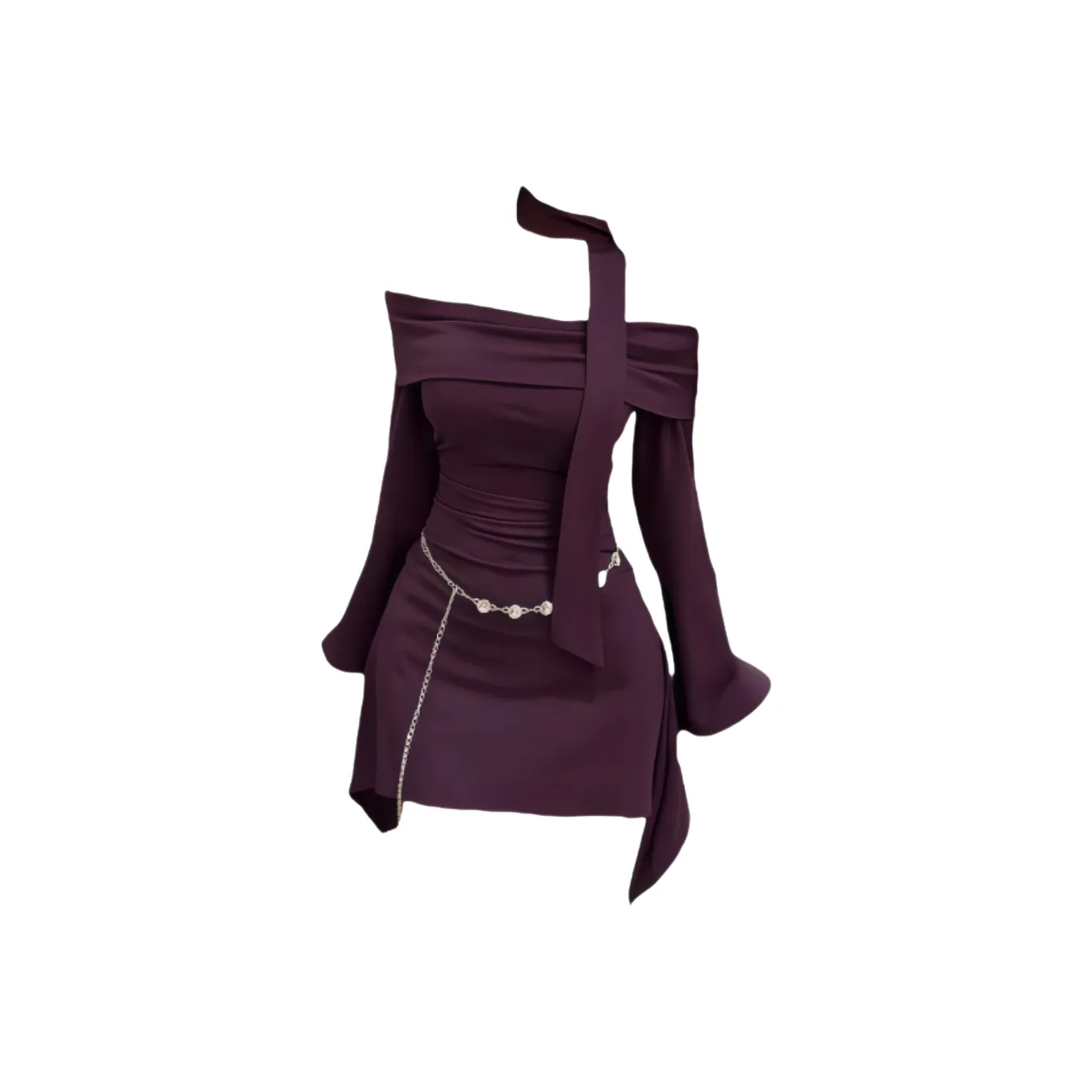 POPO.INFO Длинное платье с длинными рукавами женское