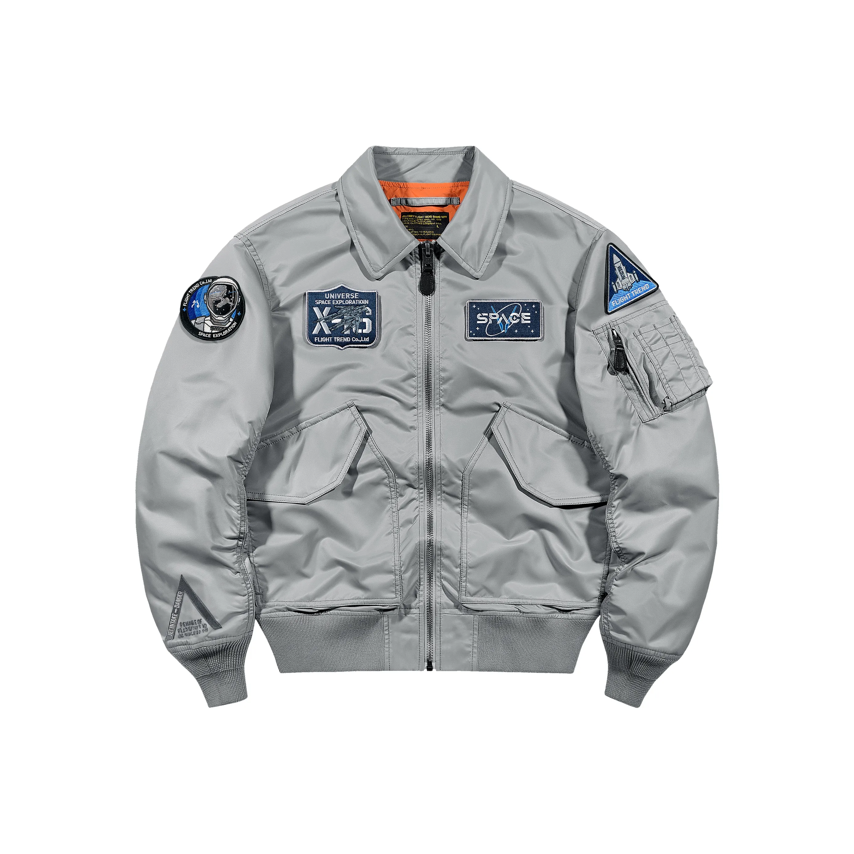 VIP Astronaut Embroidery Badge Lapel Coat Pilot Jacket Unisex