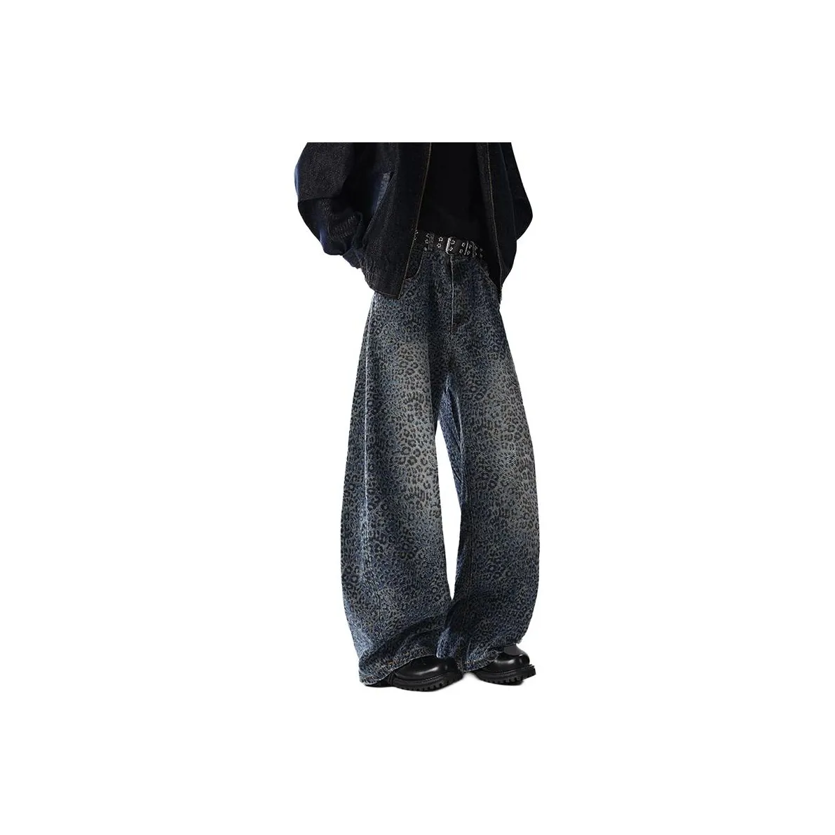 NRXX Леопардовый принт Унисекс Джинсы