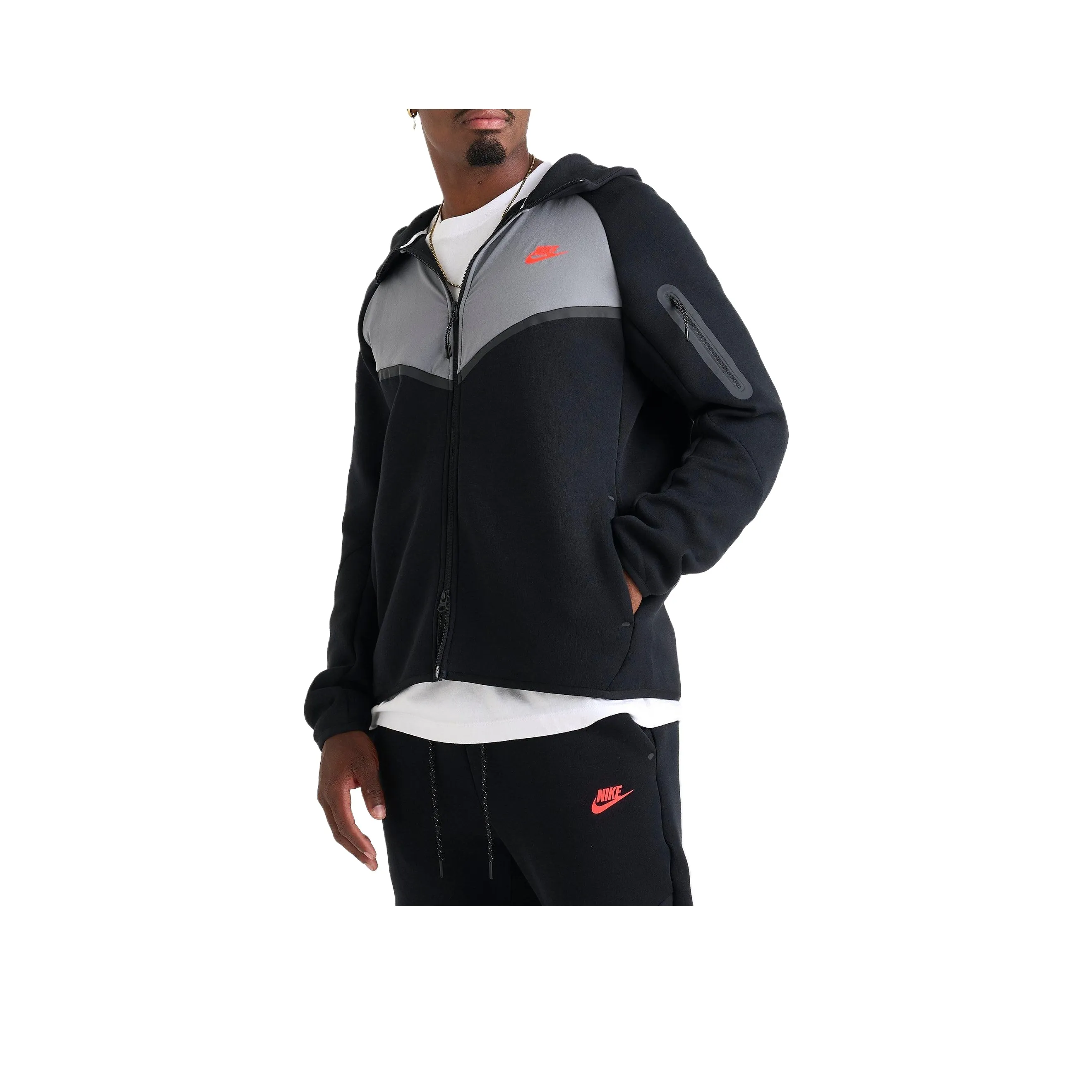 Nike WINDRUNNER Черный Дымчатый Серый Ярко-Красный Мужские Куртки