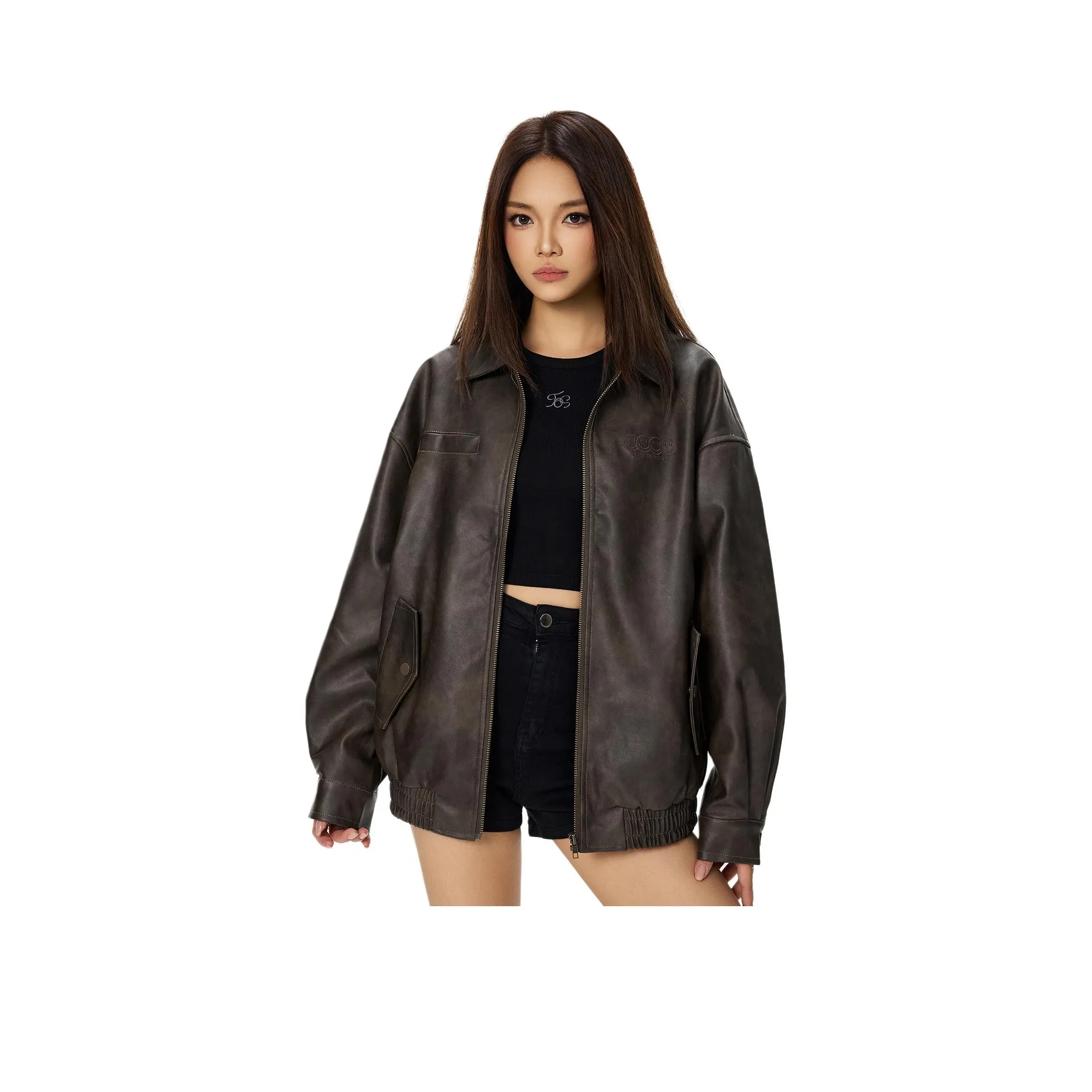 Wen Shan кожаная куртка женская