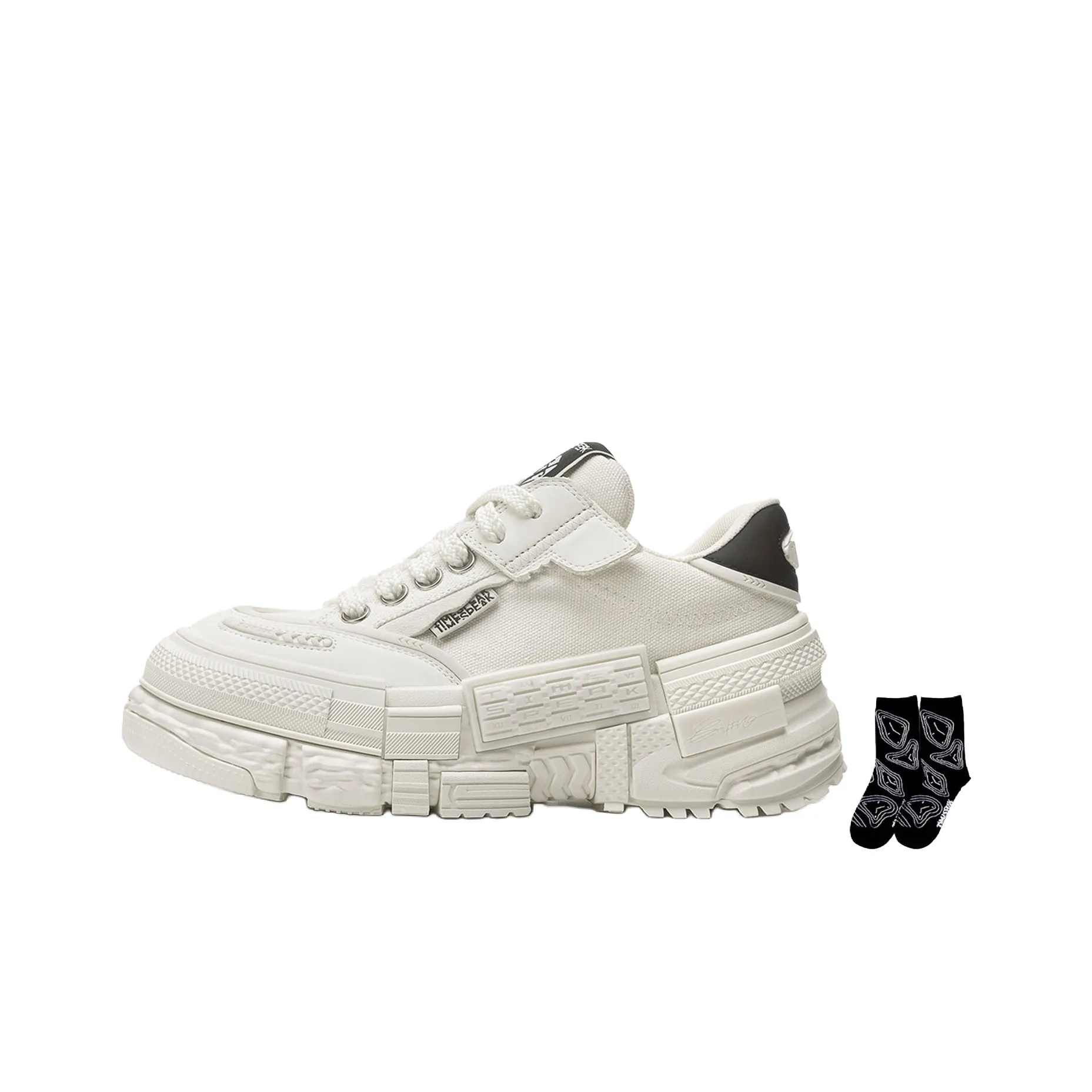 TIMESPEAK Low Top Couple Skateboard Shoes Unisex