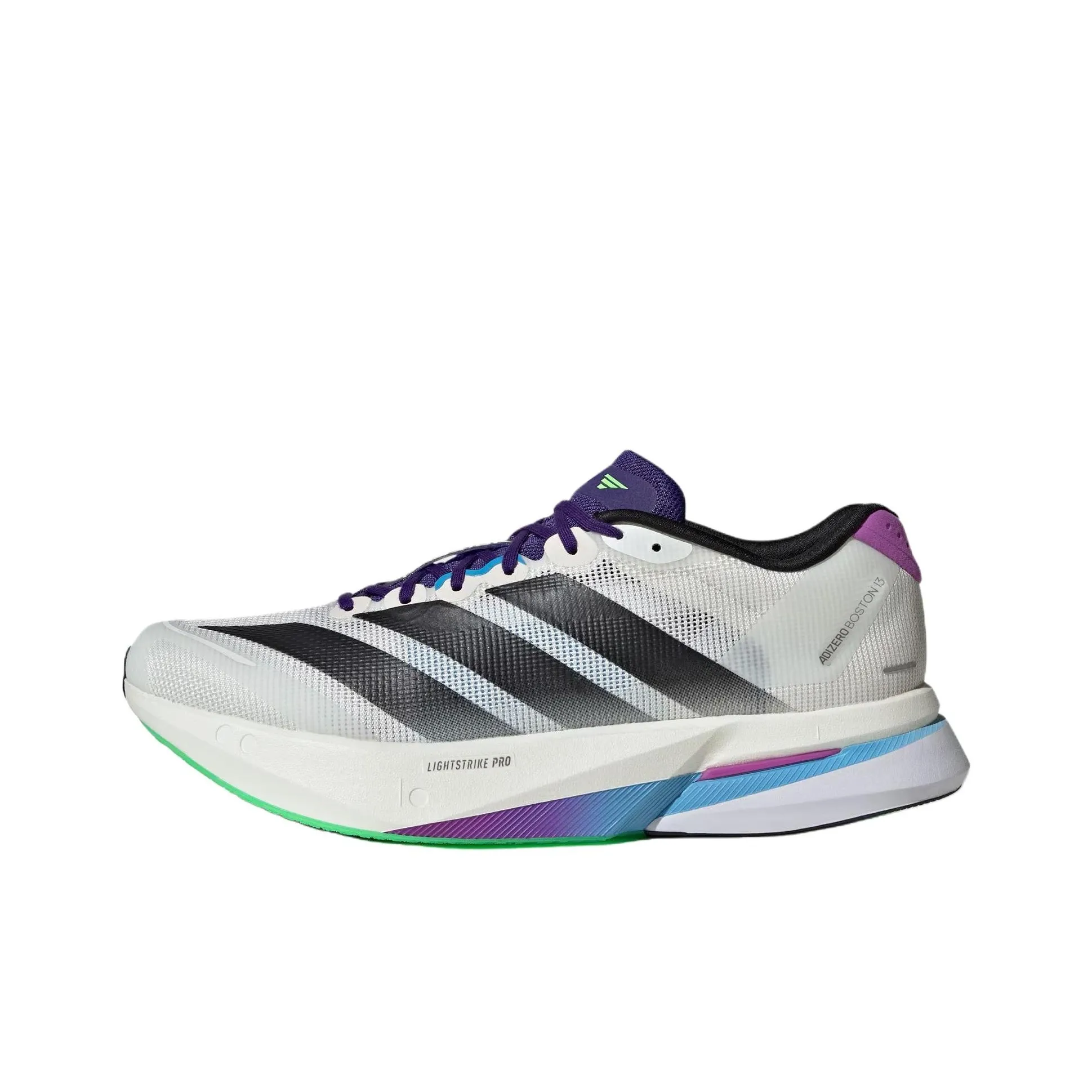 Adidas Adizero Boston 13 Устойчивый к истиранию Дышащая Поддержка Амортизация Противоскользящие Беговые кроссовки Мужские Белый Черный