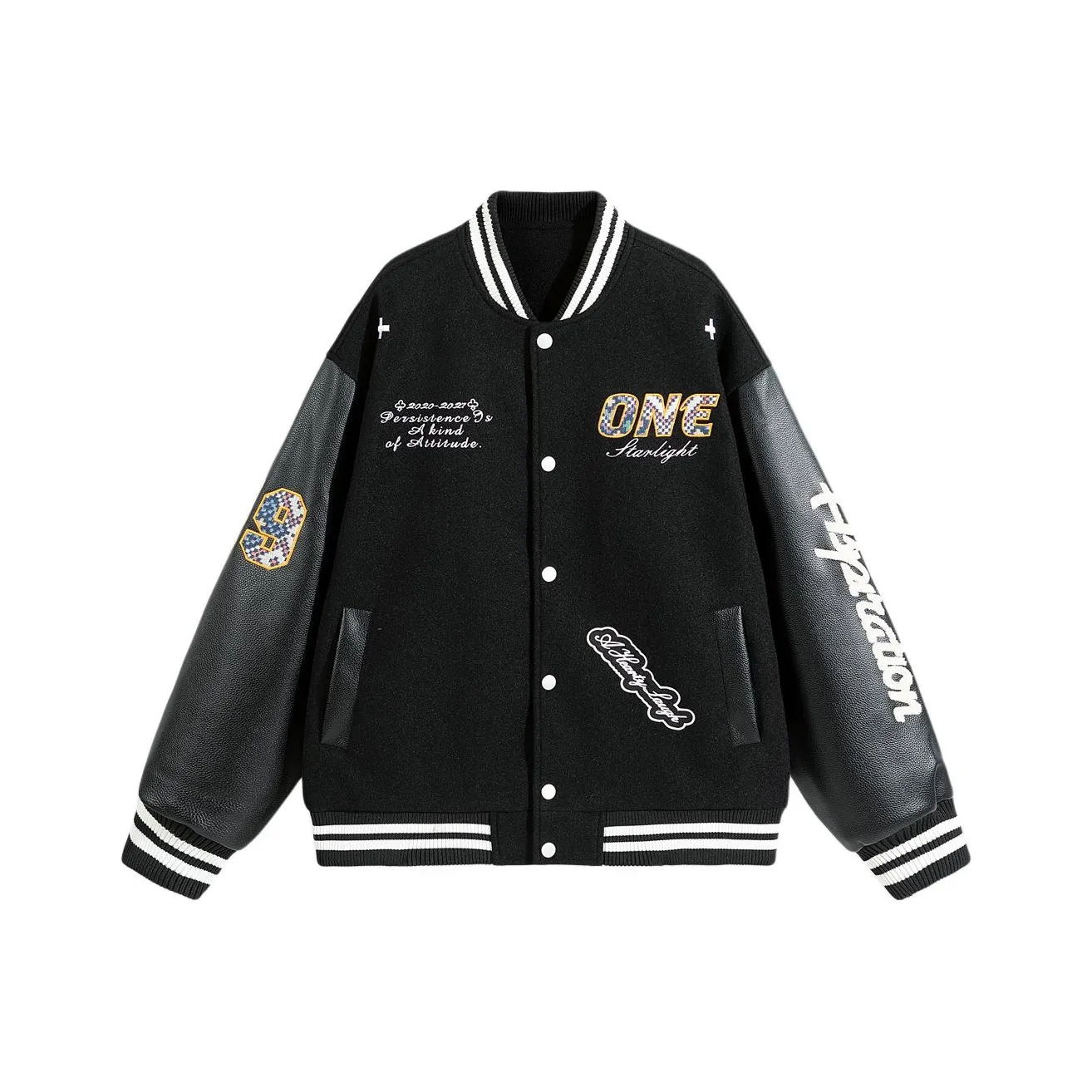 FRLMK Осенний Американский Стиль Позиционирование Пэчворк Дизайн PU Кожа Рукав Вышивка Бейсбольная Куртка Унисекс