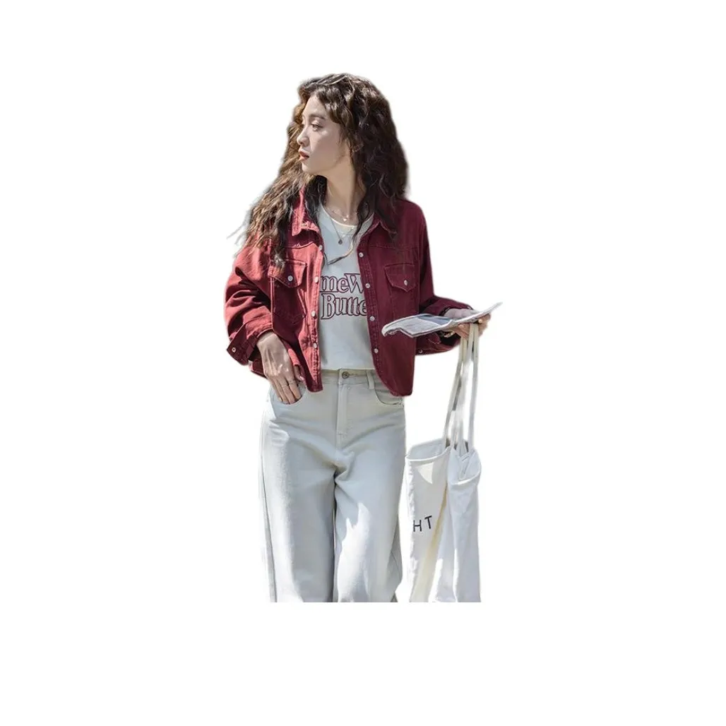 Pear 99 Анкора Красный Женские Джинсовые Куртки