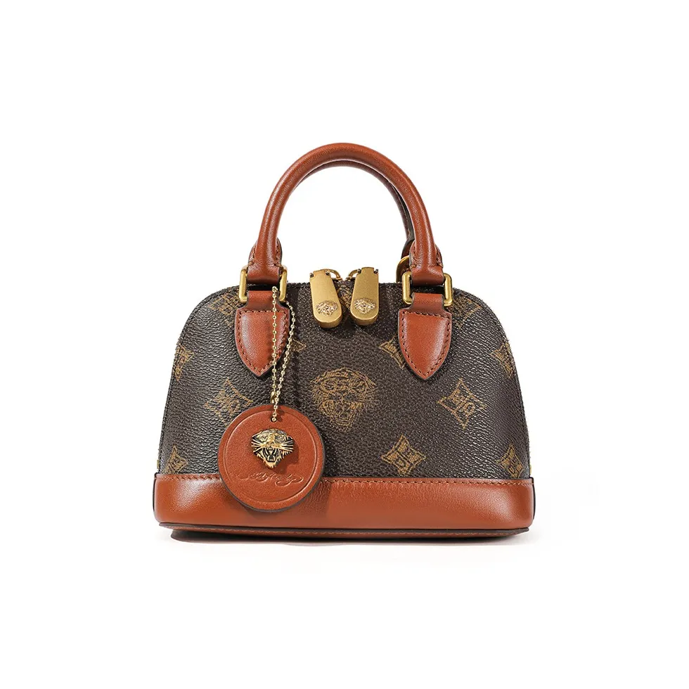 Ed Hardy ПВХ Купольная Сумка Стандартная Женская Кофейно-Коричневая