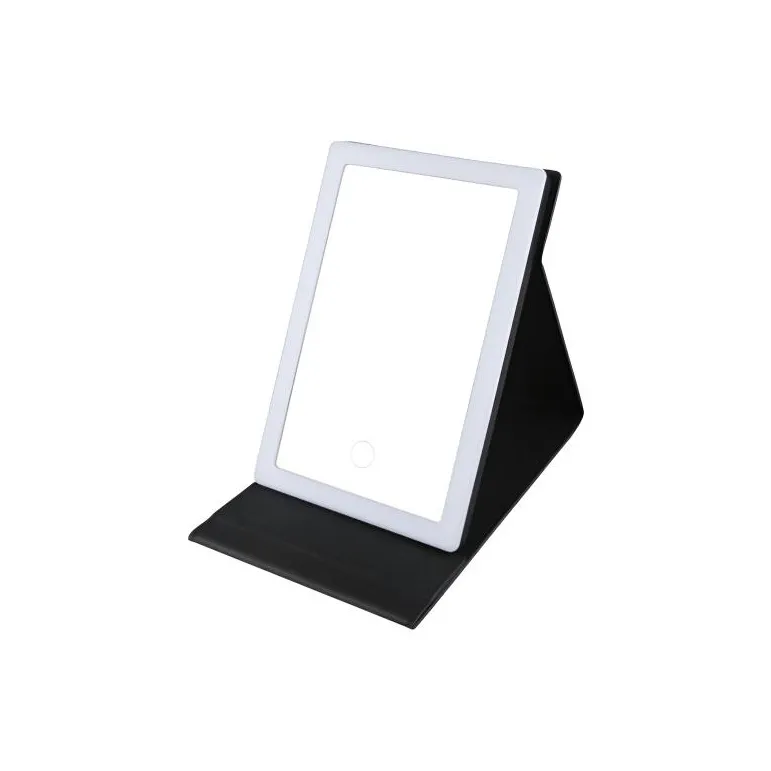 OLOEY Кожа LED Светодиодные Лампы Портативное Зеркало MAKE UP Зеркала Складное Зеркало