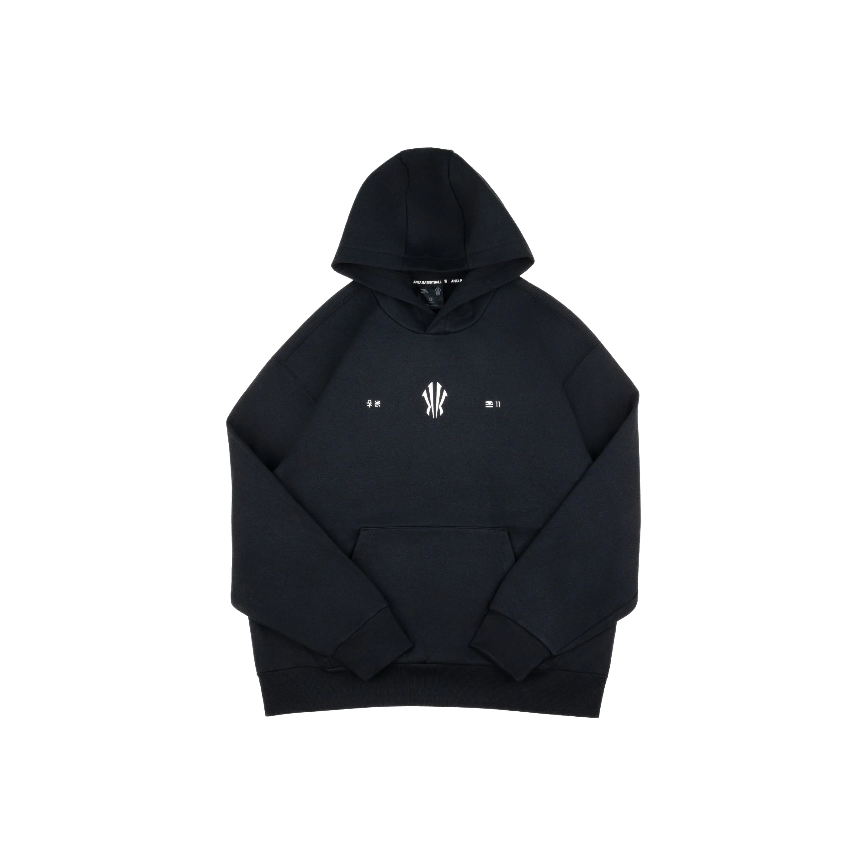 CHAOJIANTA С капюшоном мягкий удобный с флисовой подкладкой универсальный свободный крой свитшот унисекс основной цвет черный