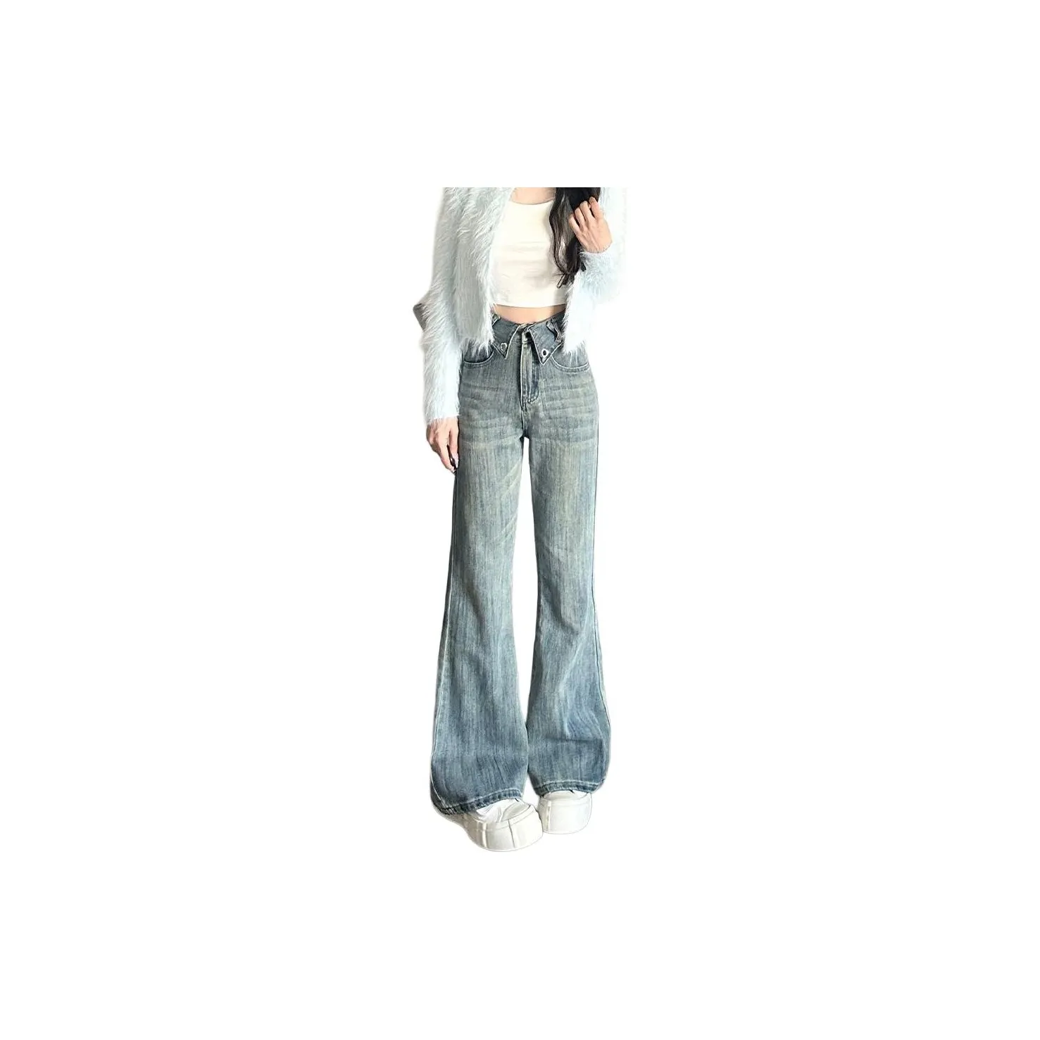 MUCCHIC Blue Women's Jeans MUCCHIC Синий Женские Джинсы