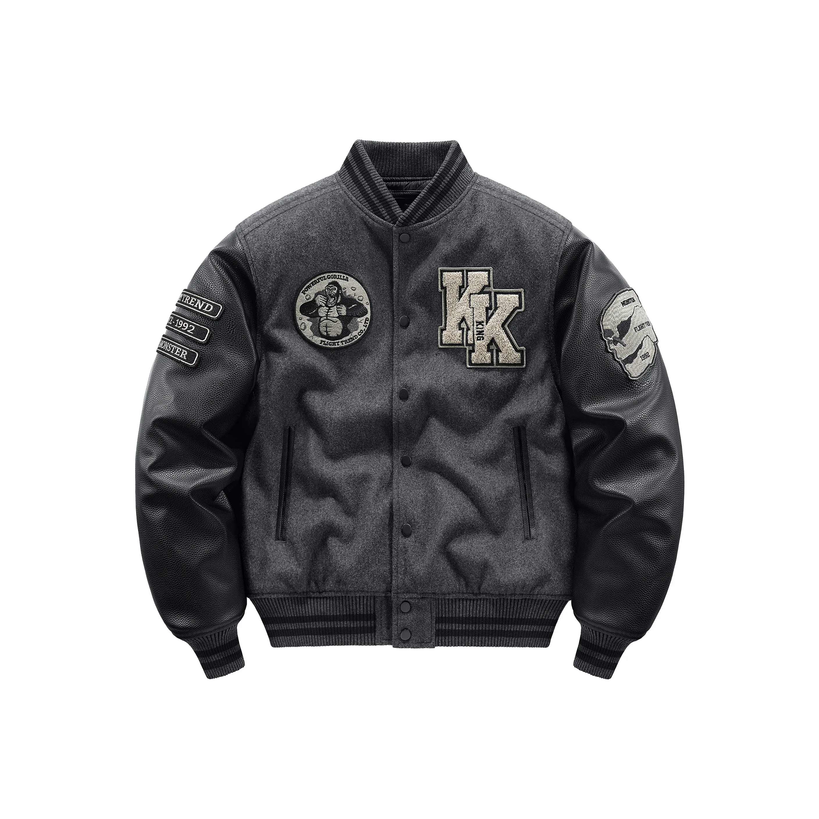 VIP Бейсбольная куртка Унисекс Черный Серый