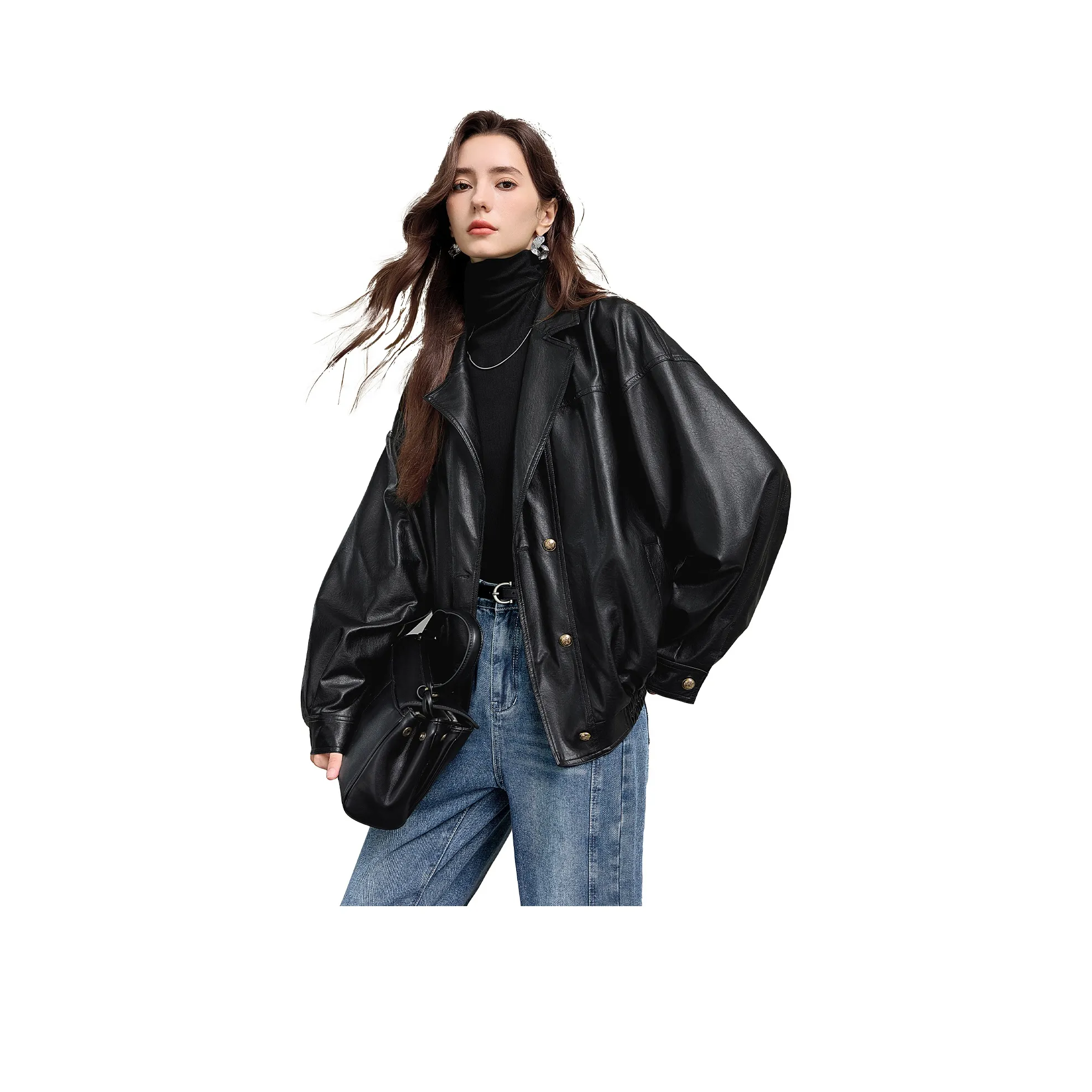 TOUCH Черный Женские Кожаные куртки