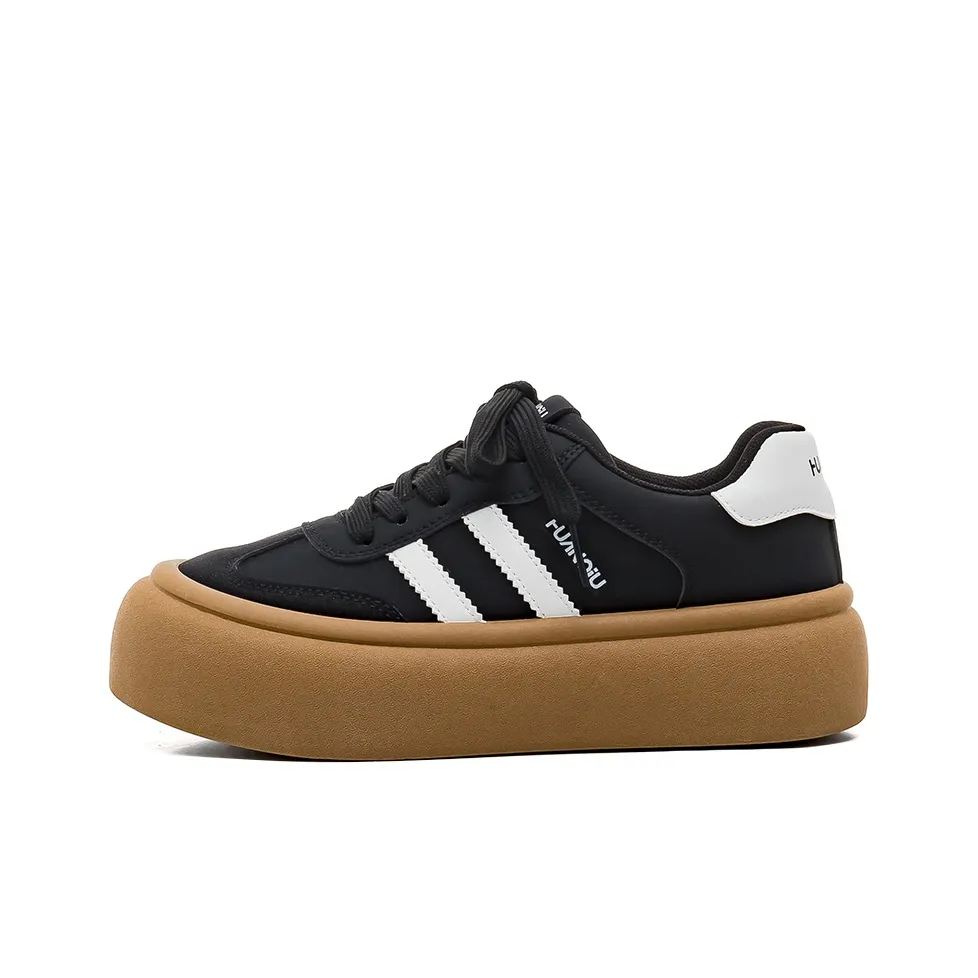 HUANQIU Устойчивые к истиранию амортизаторы Низкий топ Повседневная обувь Женская Черный Белый