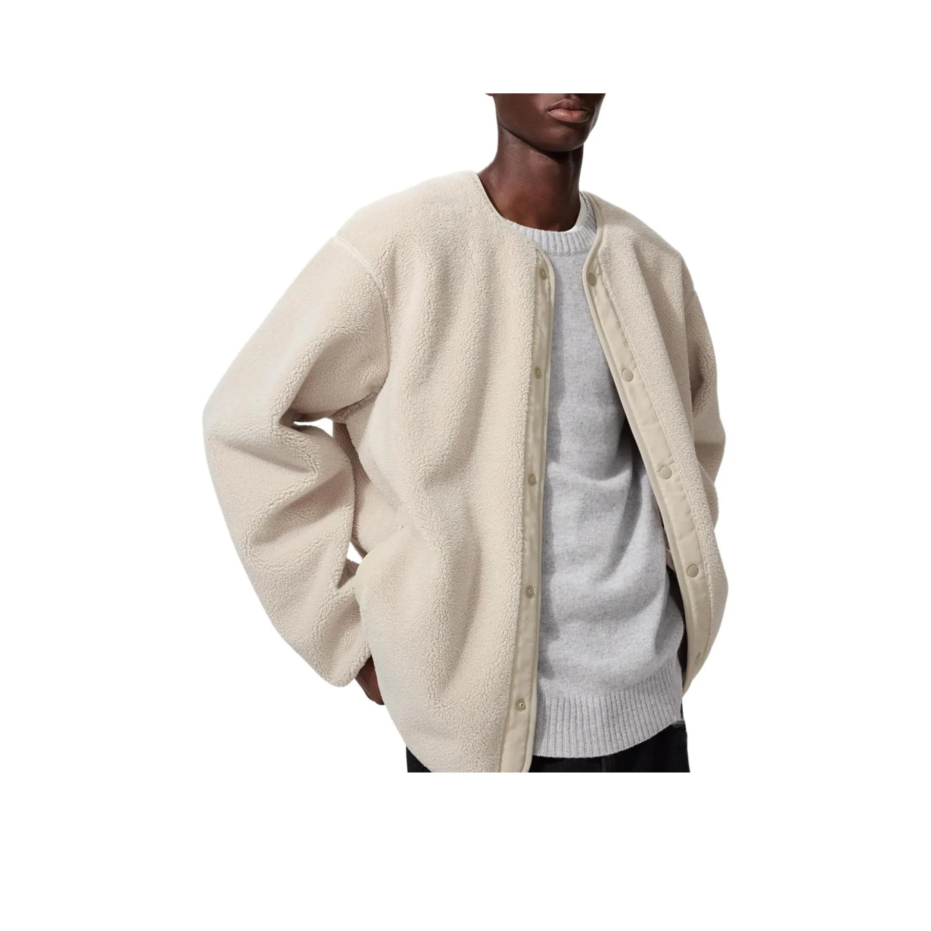 UNIQLO Светлый Бежевый Мужской Бархат Куртка