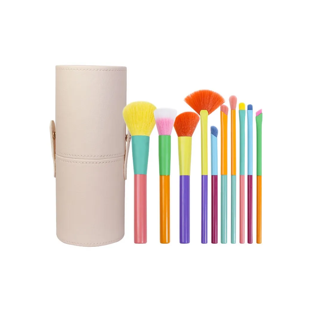 Geanno 10 шт Акварель Makeup Brush Clothing Sets Полный комплект Многоцветный Портативный Инструмент для макияжа Портативный Контуринг Мягкий