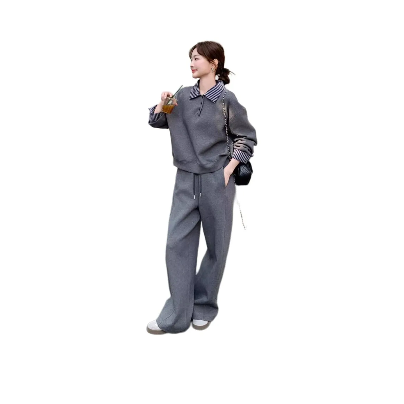 SIXUSICHOU Серый Женские Повседневные Костюмы