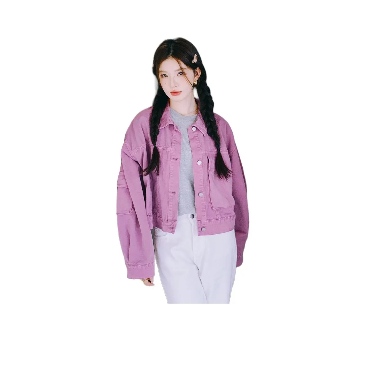 MEXICAN Фиолетовый Женские Джинсовые Куртки
