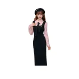 핑크 블랙 롱 기장 스커트 (긴팔)