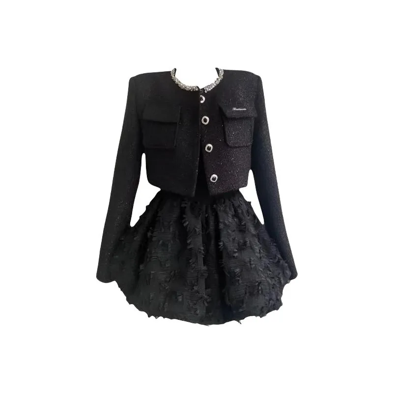 TIBINB Черный Женские Комплекты с Юбкой