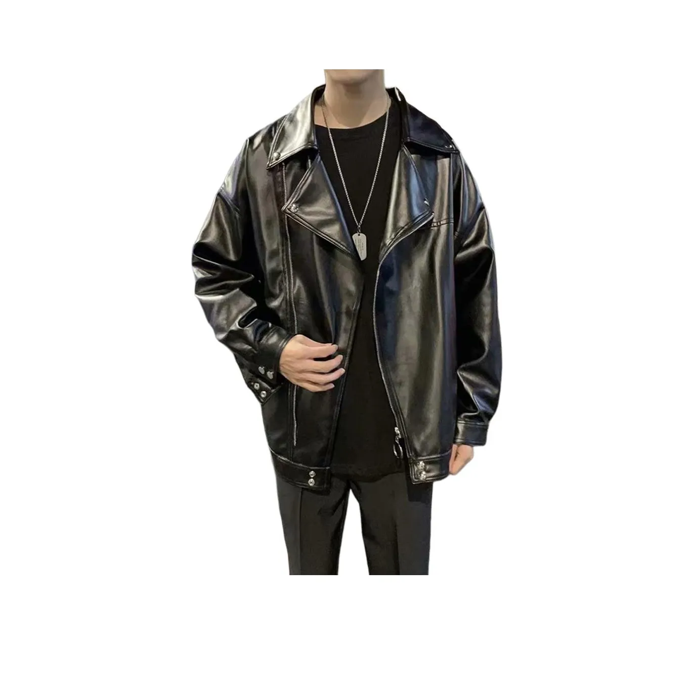 SINKACME Черные Мужские Кожаные Куртки