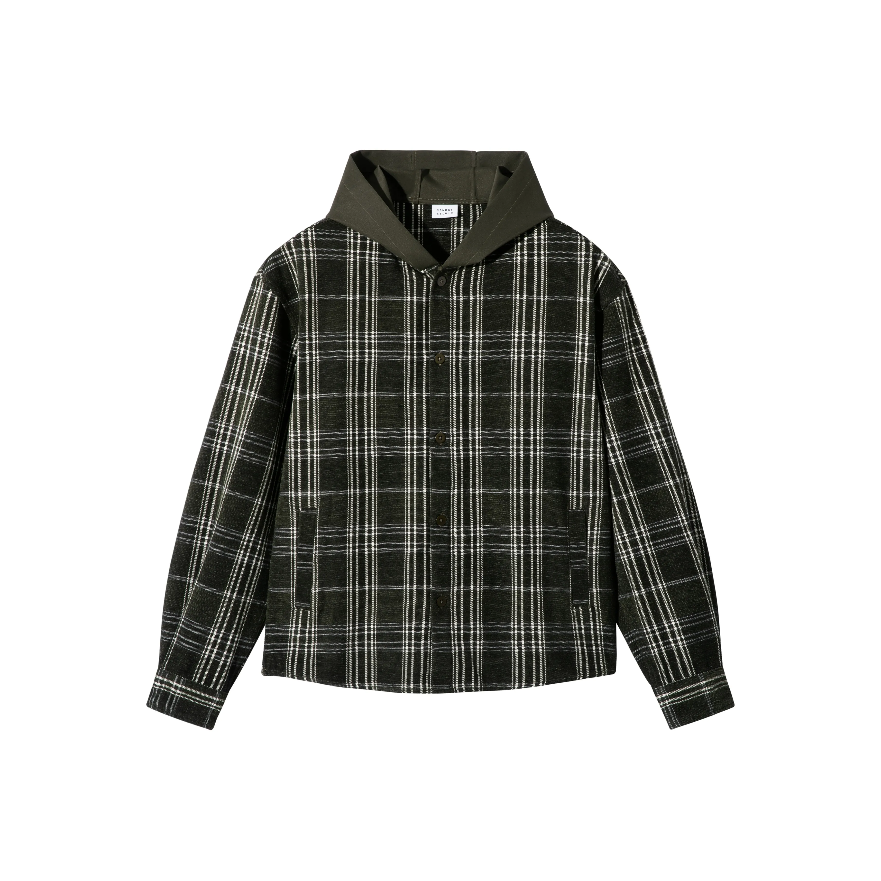 SANBAI STUDIO Мужская Осенняя Повседневная Винтажная Свободная Подкладка Длинный Рукав Рубашка Унисекс