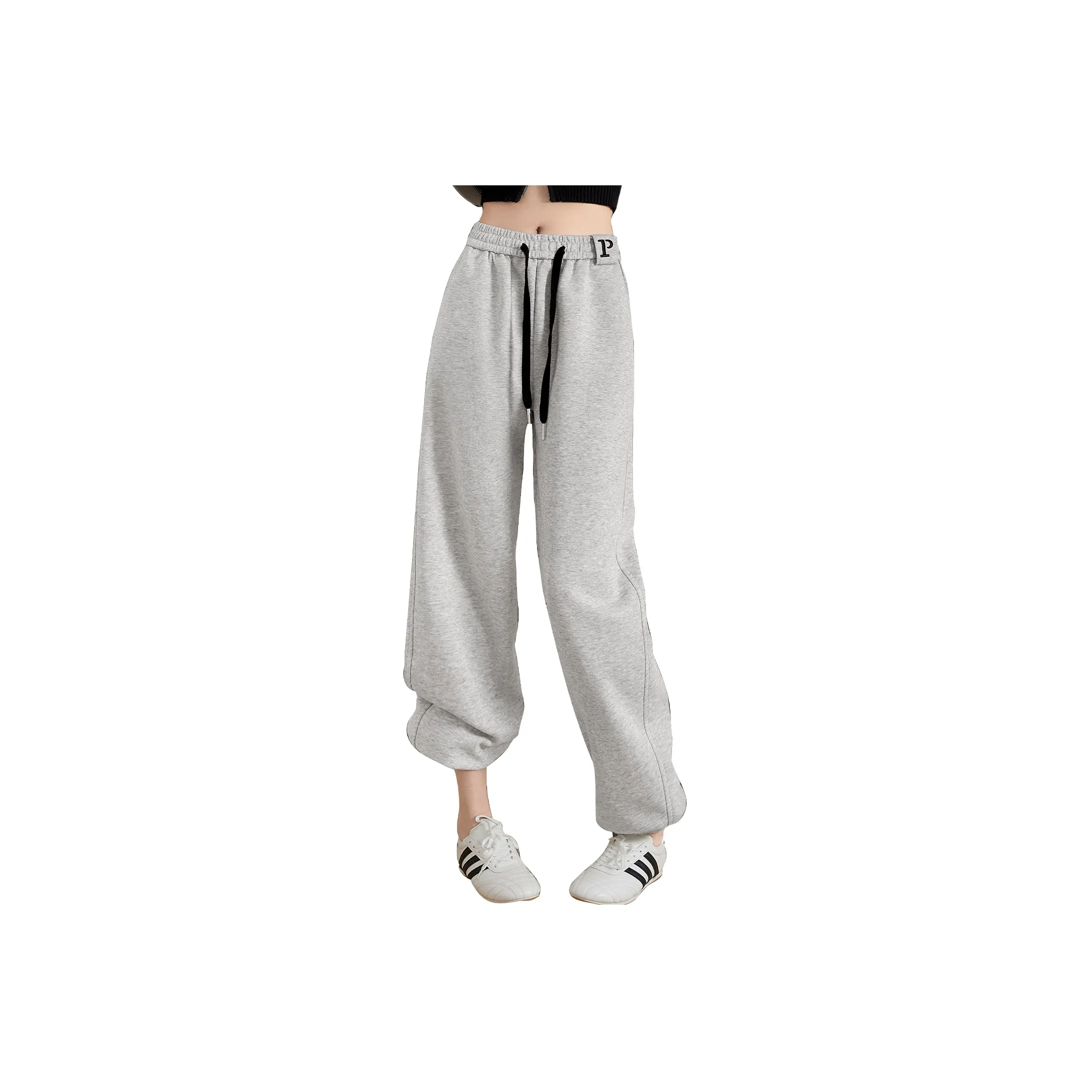 TOUCH Светло-серые Женские Повседневные Штаны