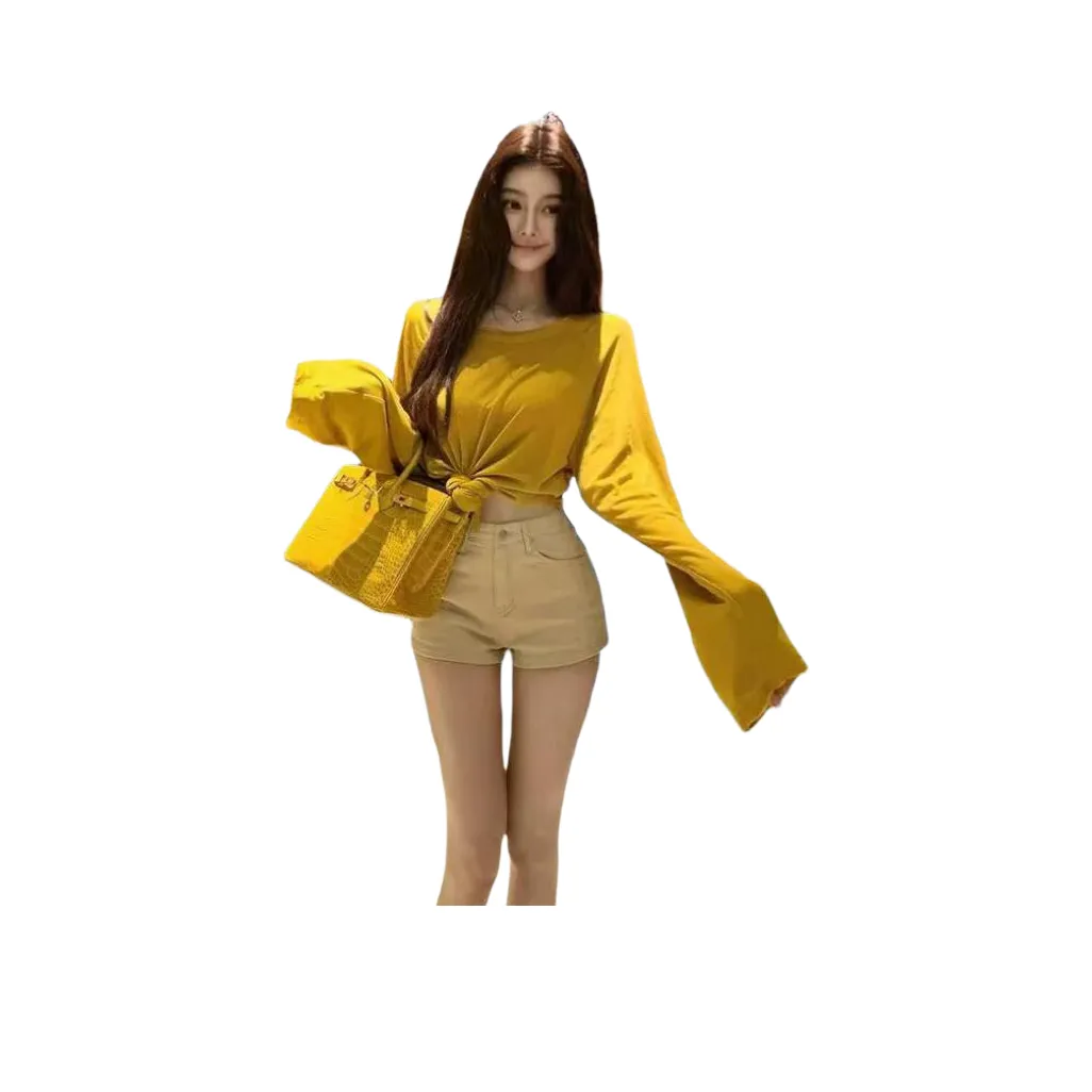 ZXBY Бежевый Абрикос Женские Джинсовые Шорты