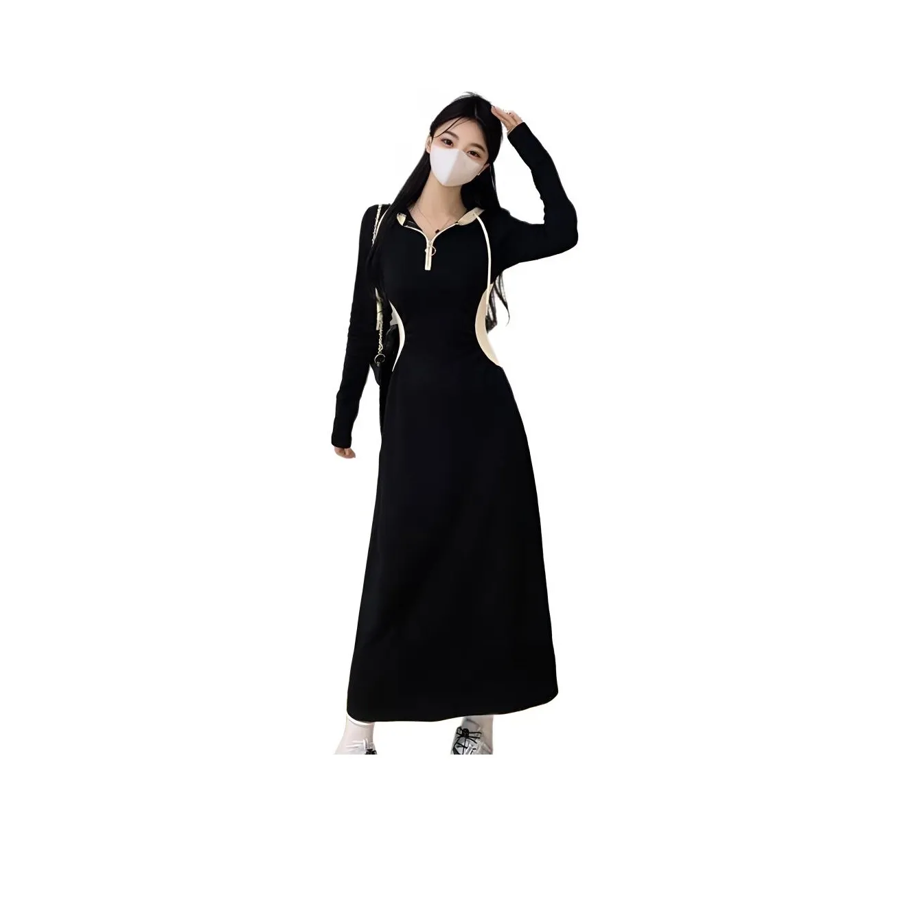 EIDOLON GRAIN Длинное платье с длинными рукавами женское