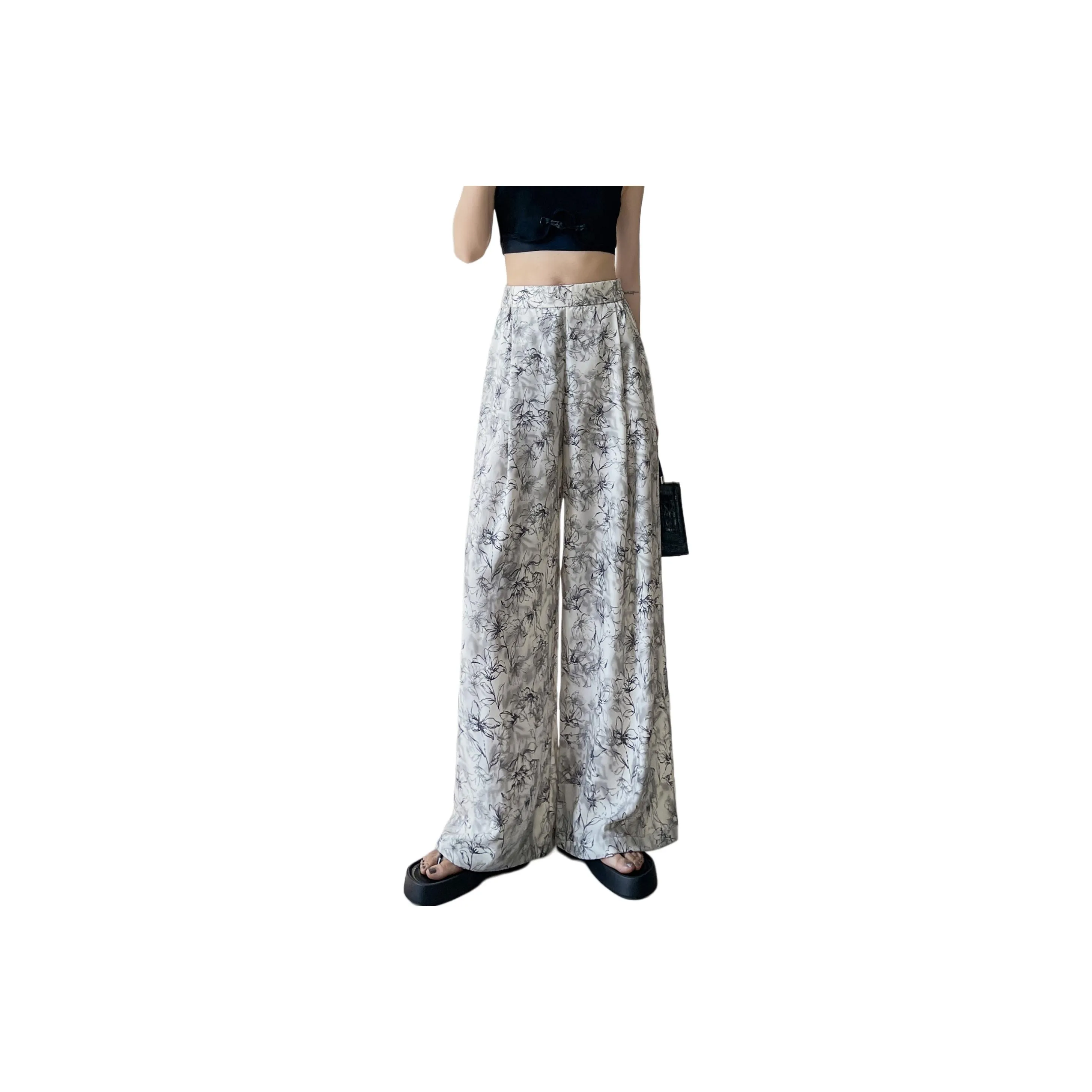 REMOULD Белый с цветами Женские Повседневные Штаны