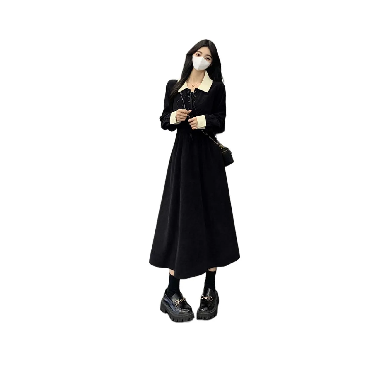 EIDOLON GRAIN Длинное платье с длинными рукавами женское